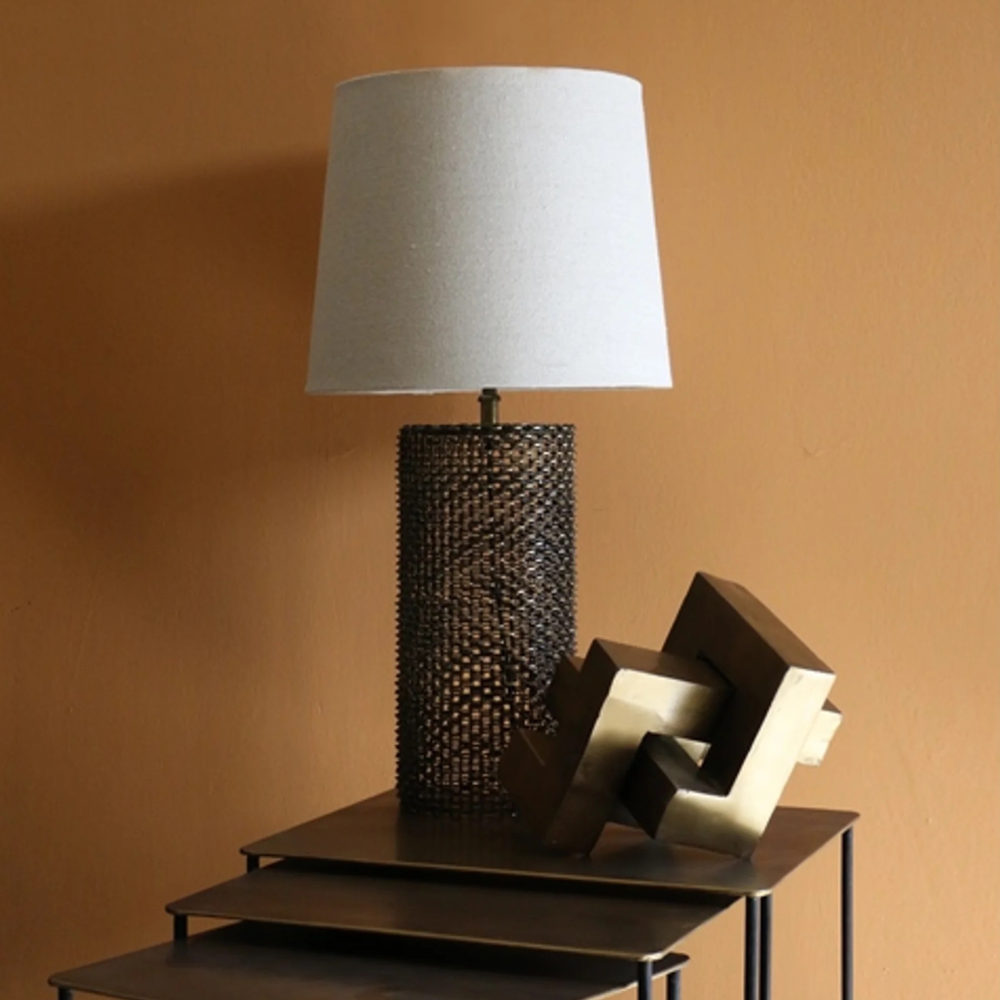 Woven Metal Lamp