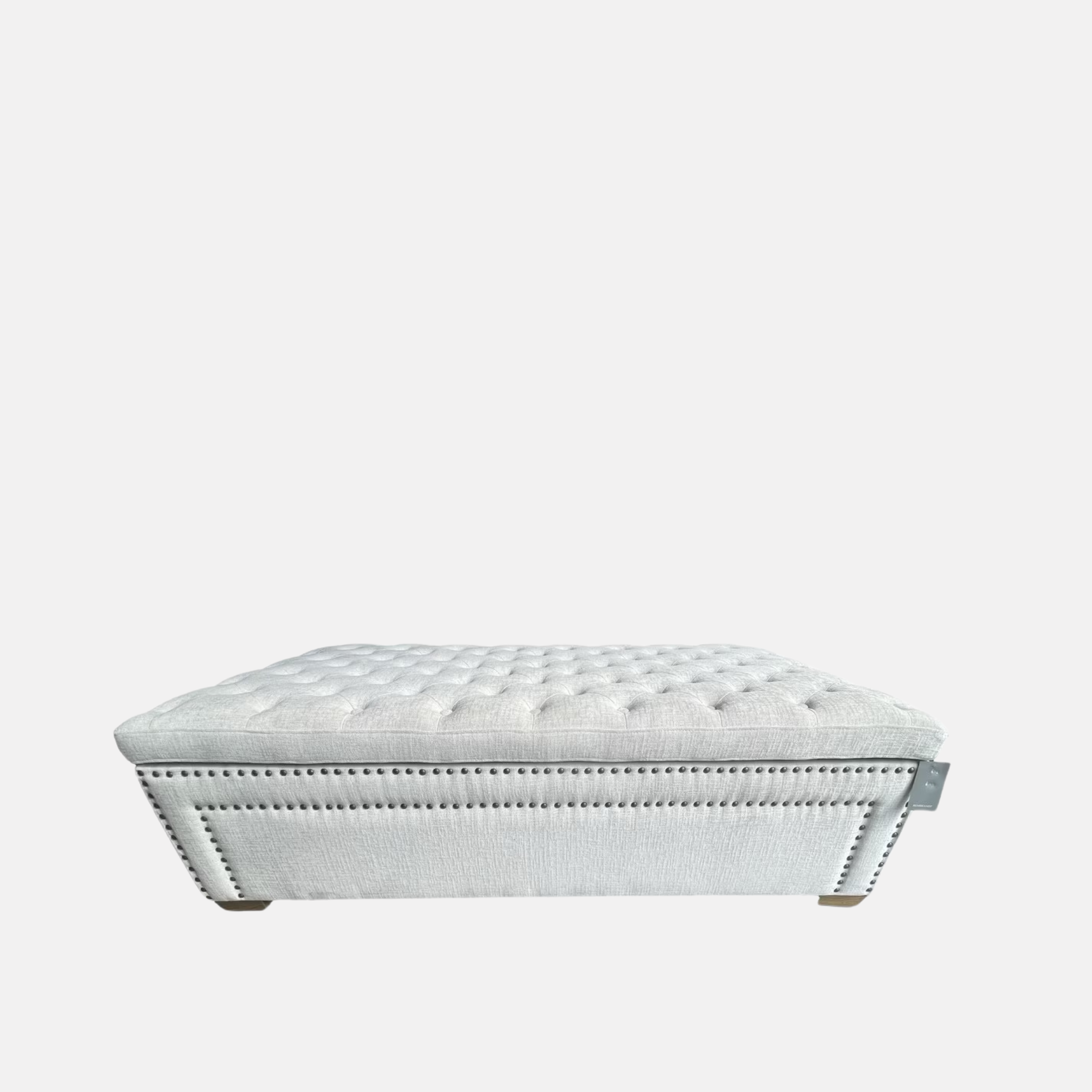 Emily Buttoned Ottoman - Natural