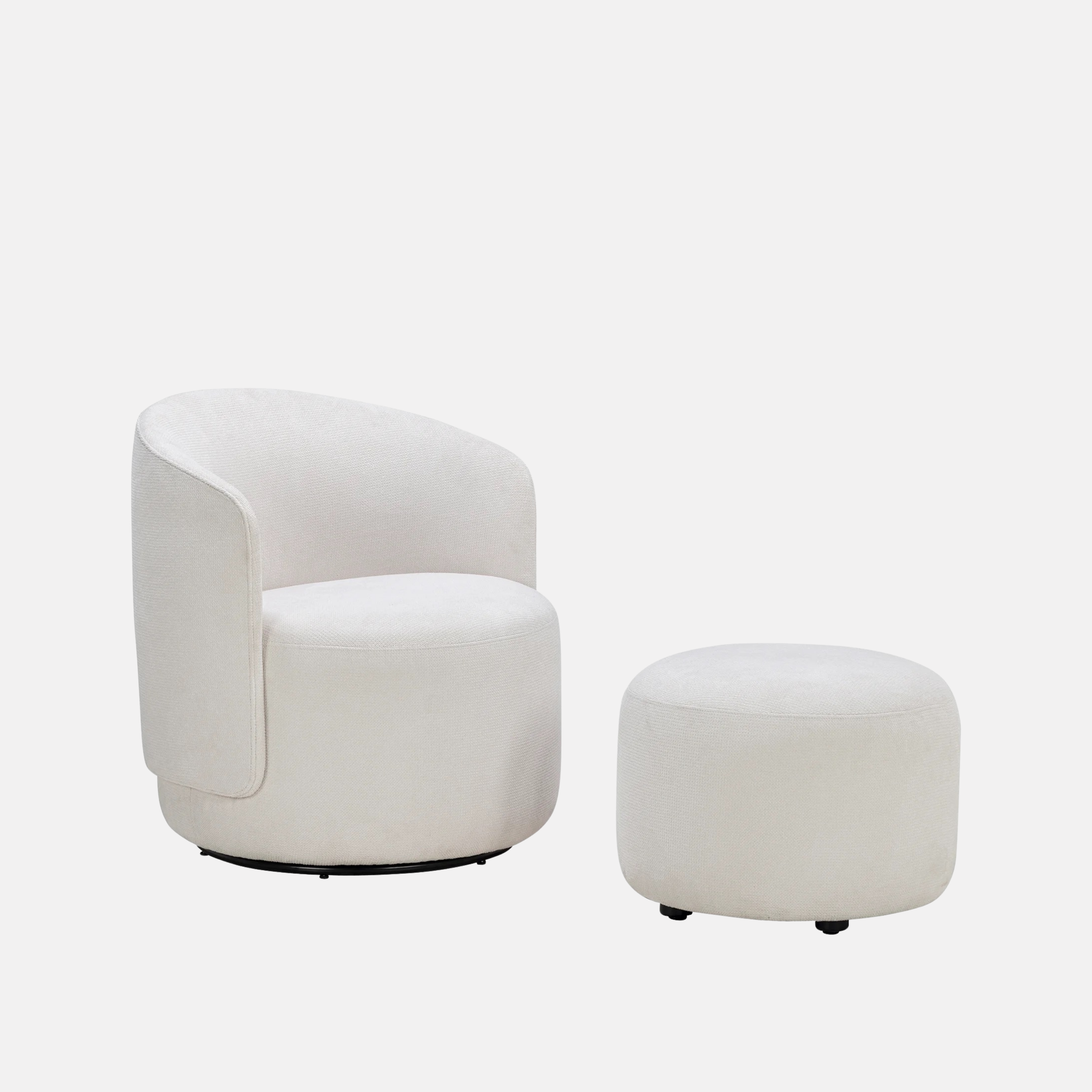 Estella Swivel Armchair - Ivory