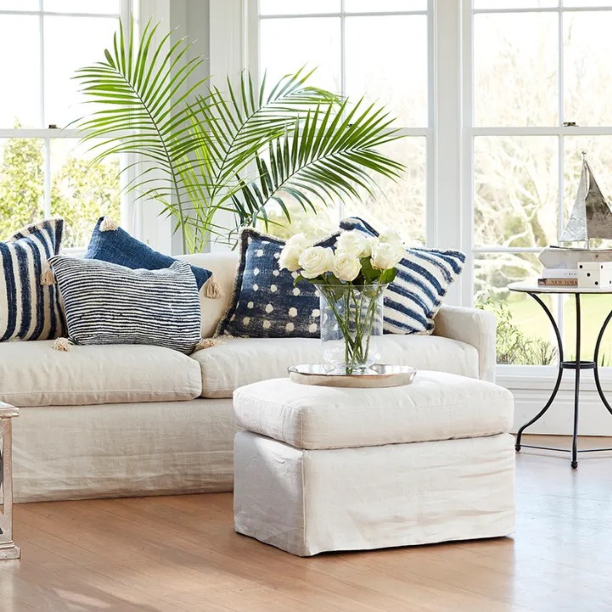 Dune Ottoman - Sand Linen