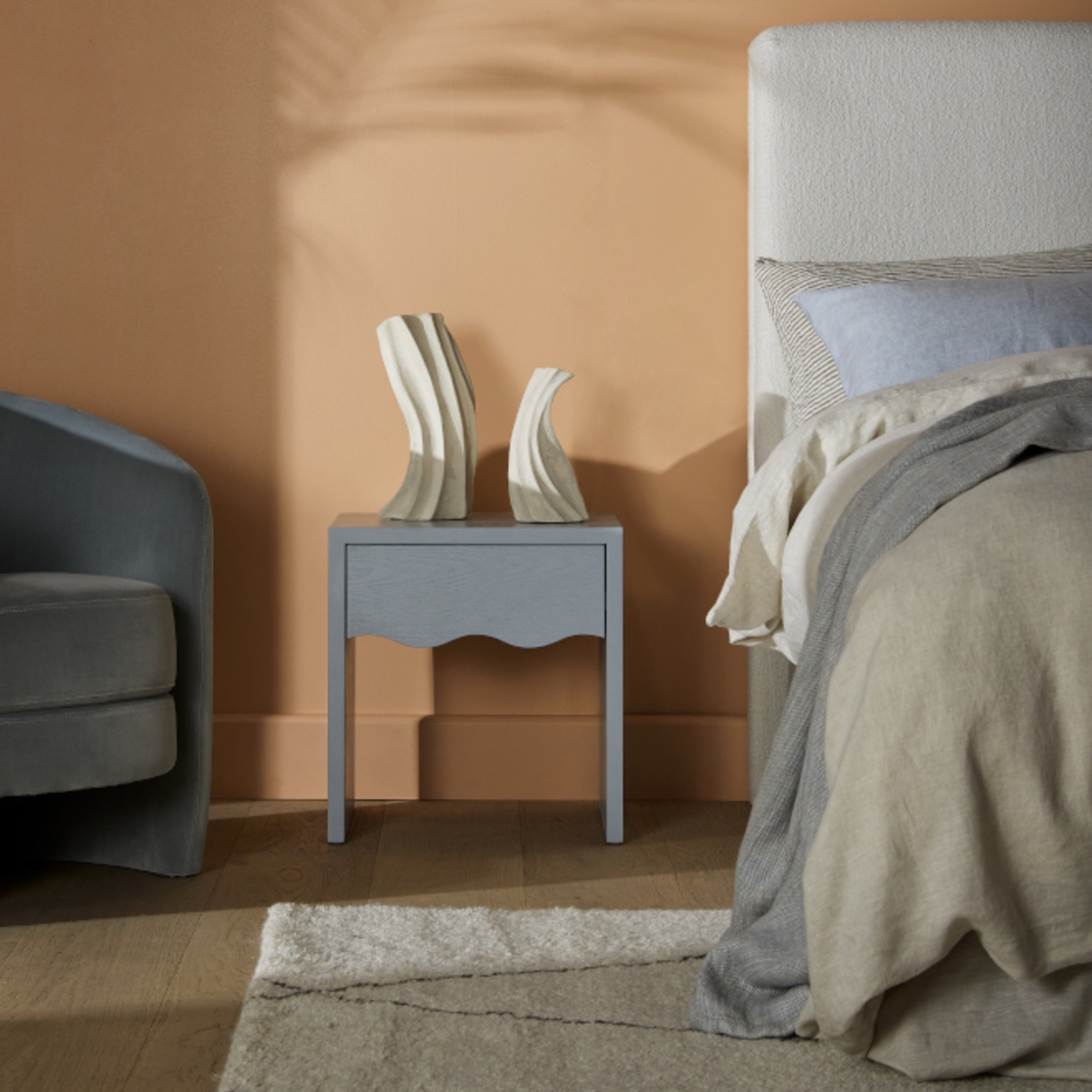 Artie Wave Bedside - Powderblue