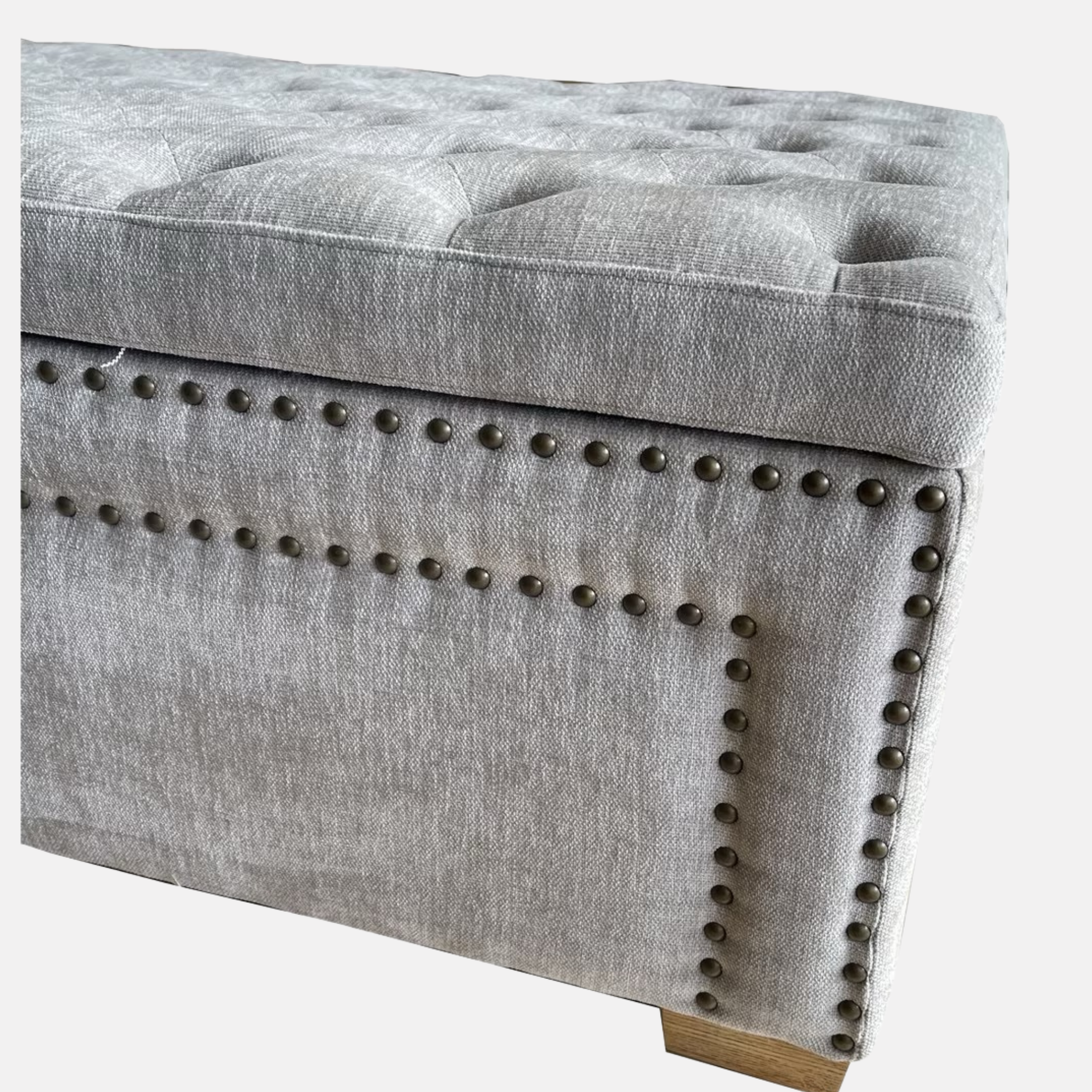 Emily Buttoned Ottoman - Grey