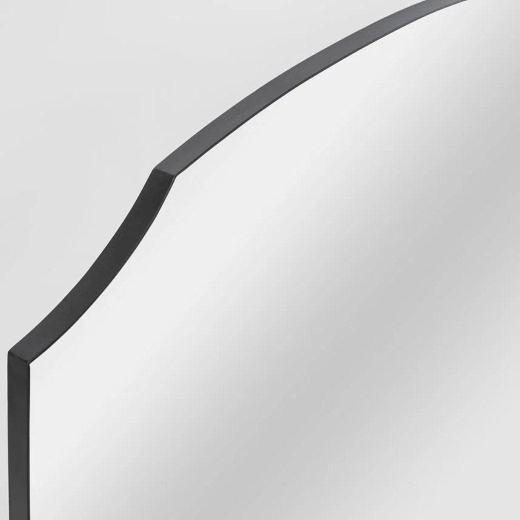 Black Arched Mantle Mirror