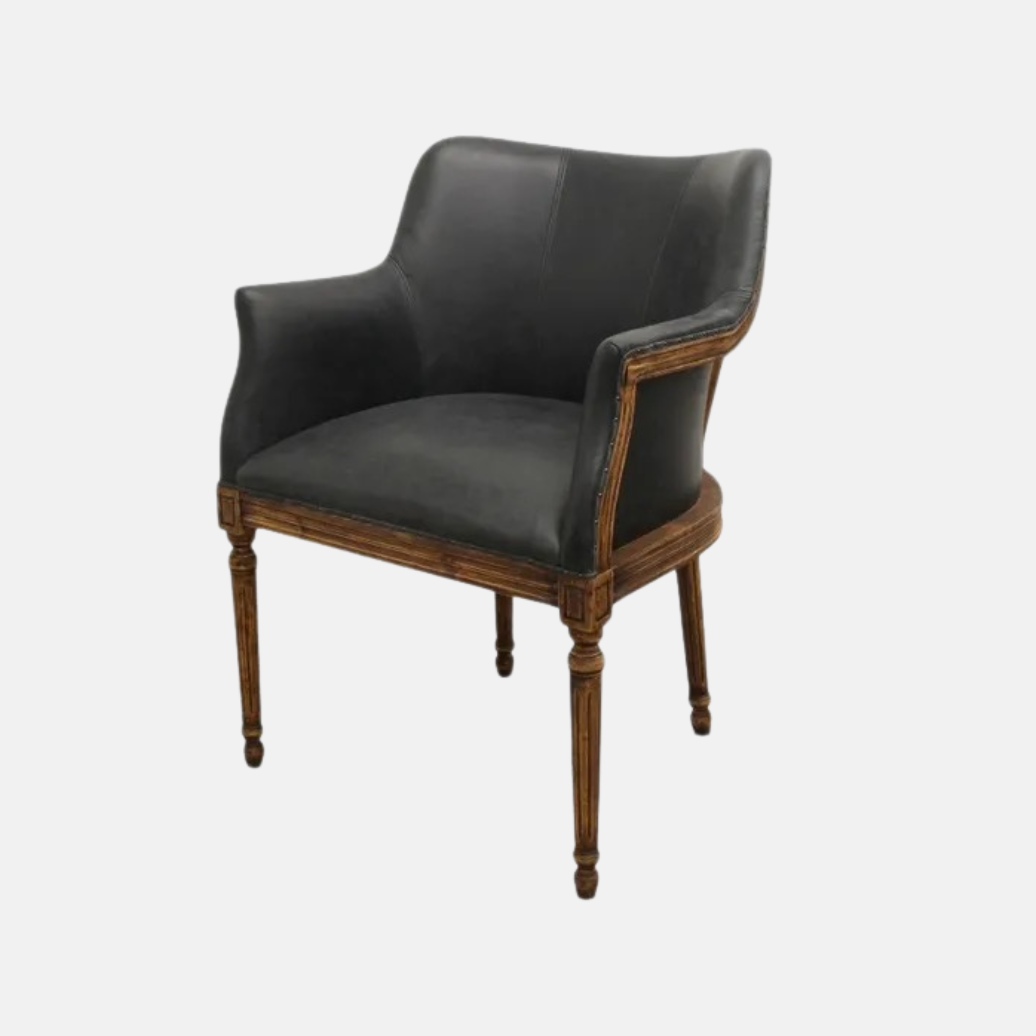Boston Leather Armchair - Black