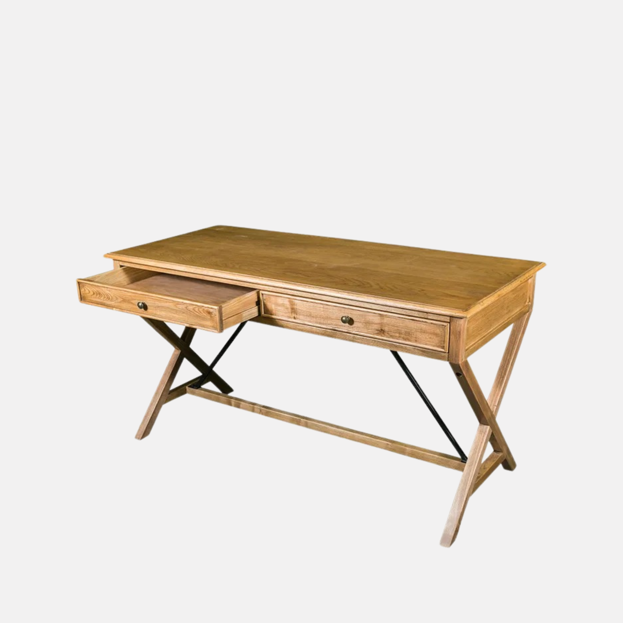 Cross Leg Oak Desk