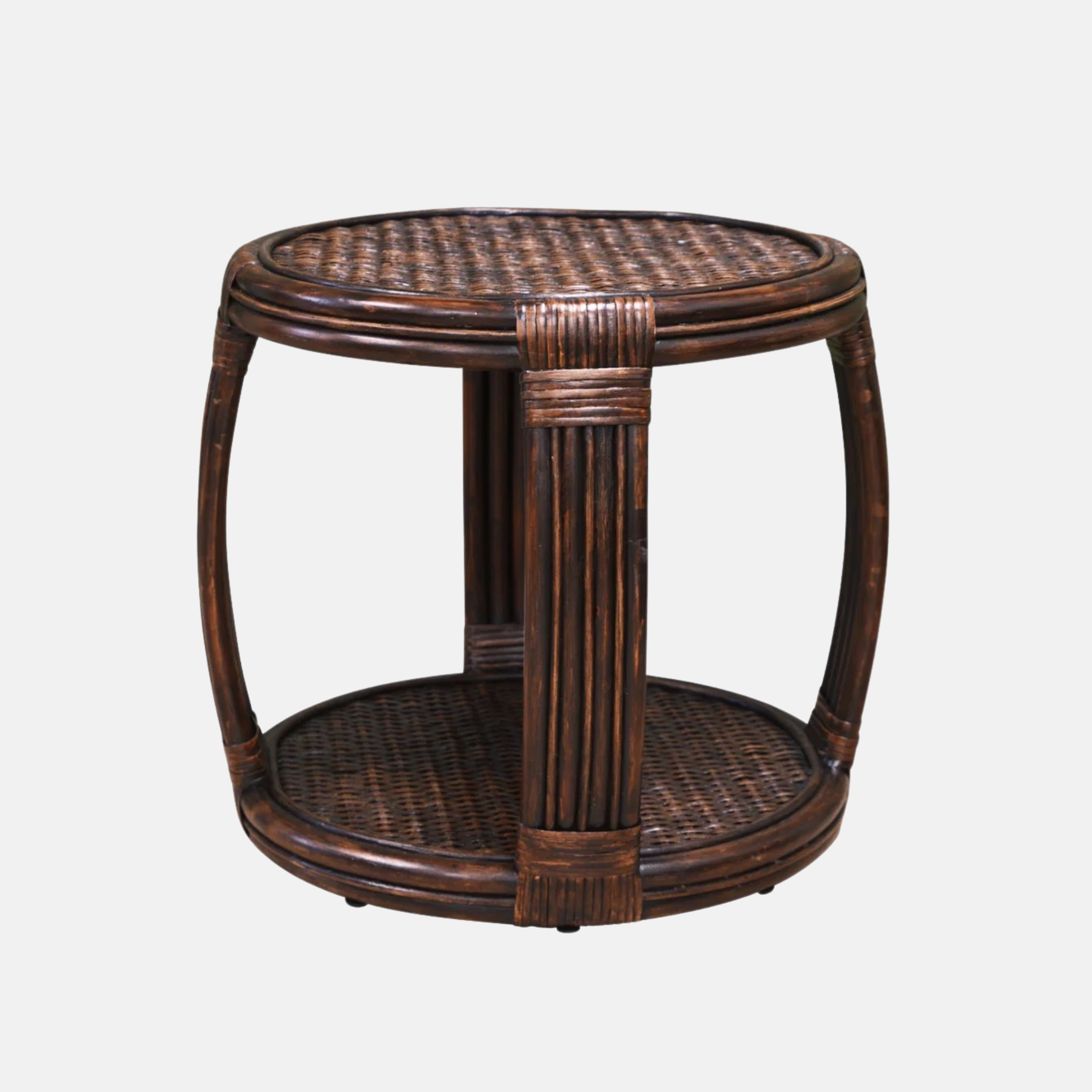 Amara Rattan Side Table - Chocolate