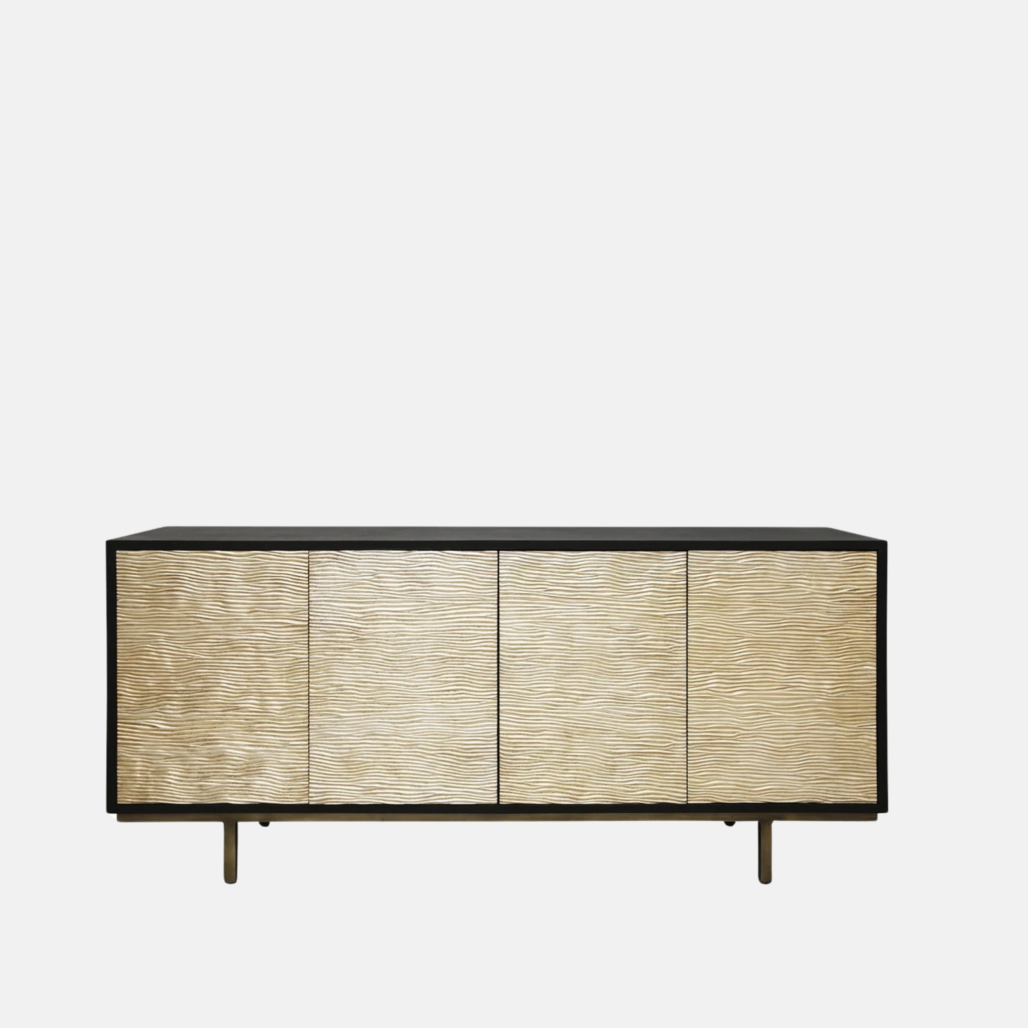 Dallon Gold Ripple Metal Sideboard