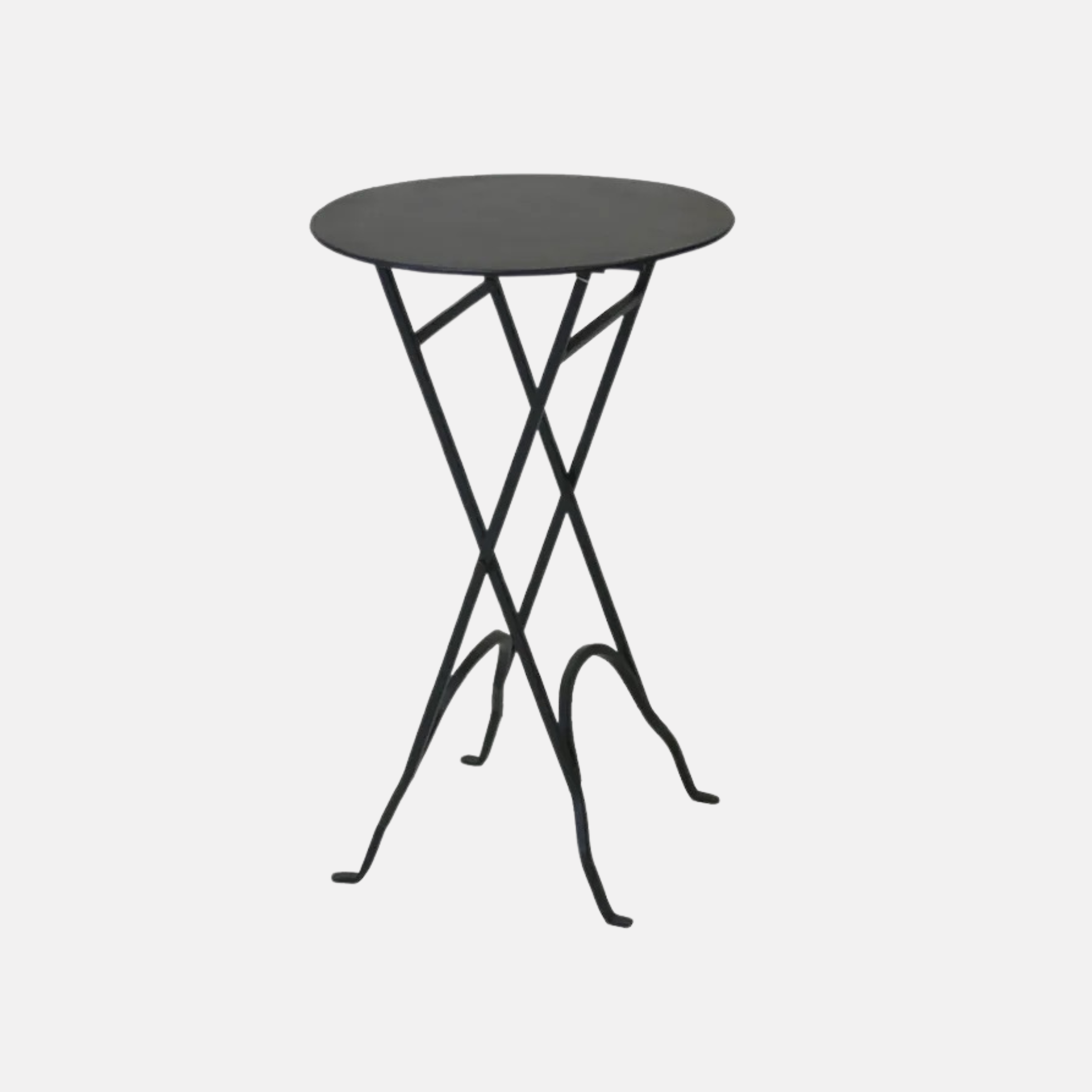 Iron Folding Table Round - Black