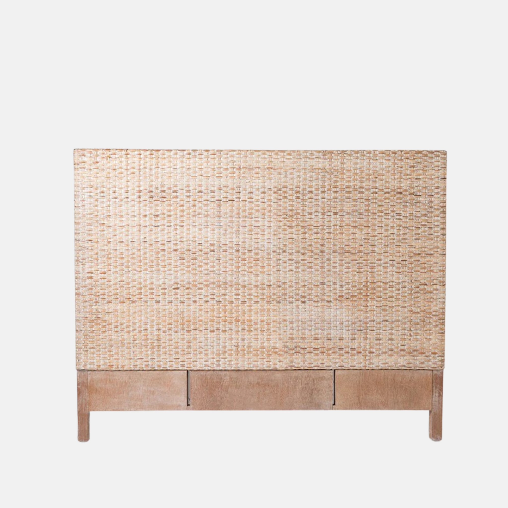 Gable Rattan Bedhead - White Wash