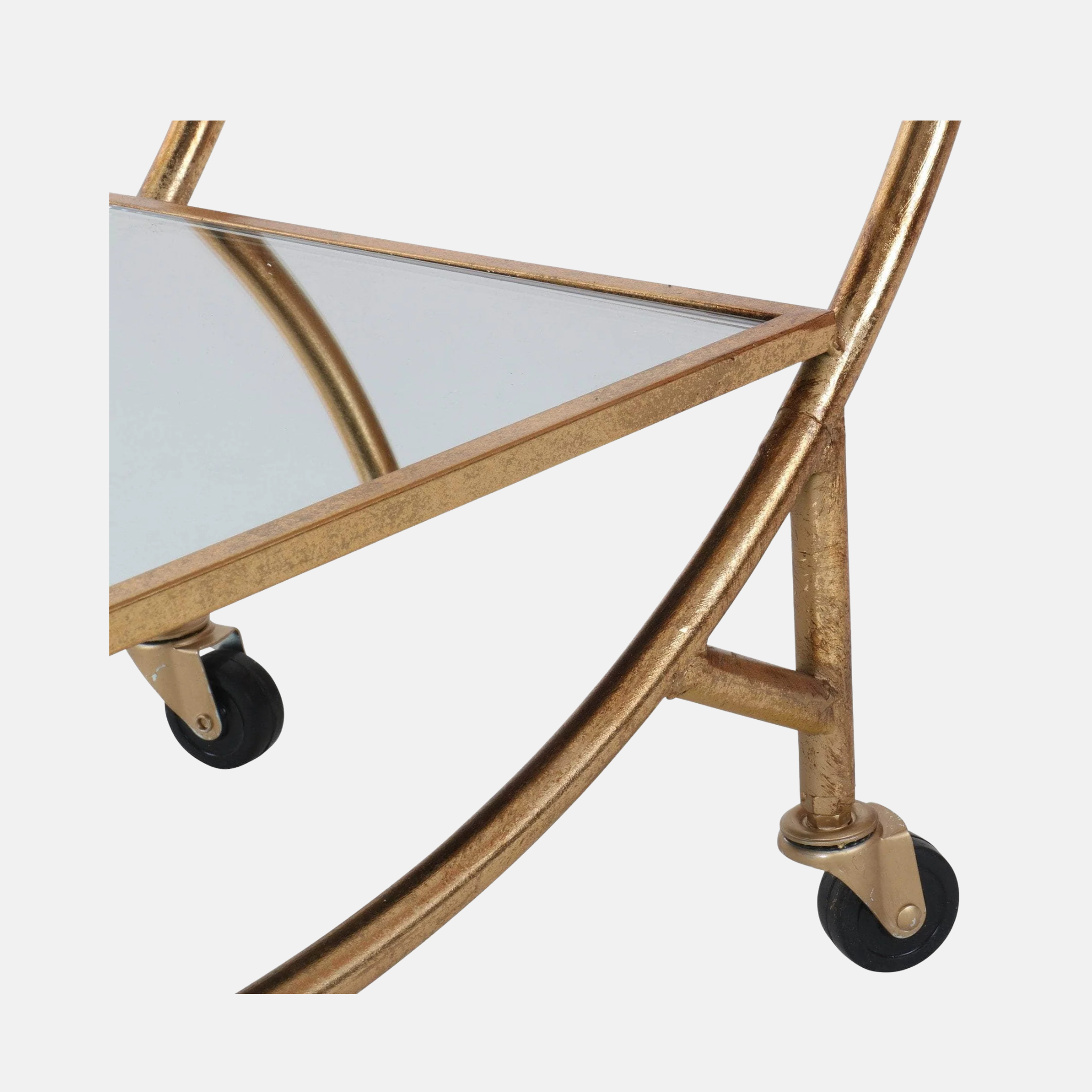 Mirrored Bar Trolley - Gold
