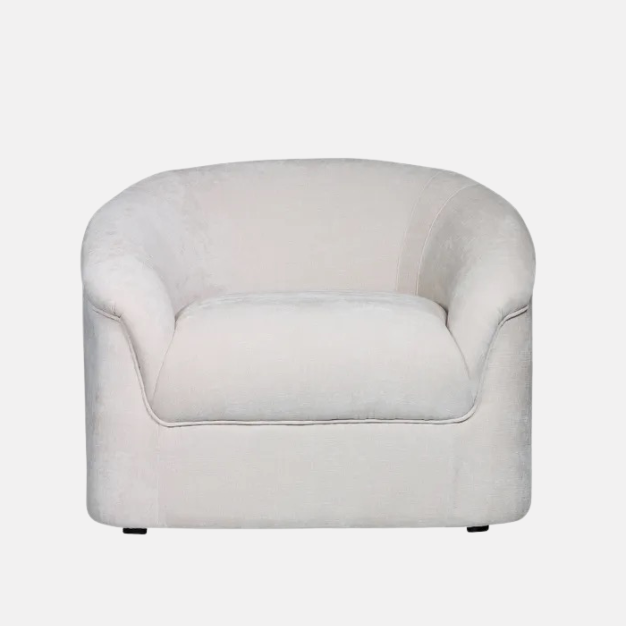 Maya Curved Velvet Armchair - Ivory