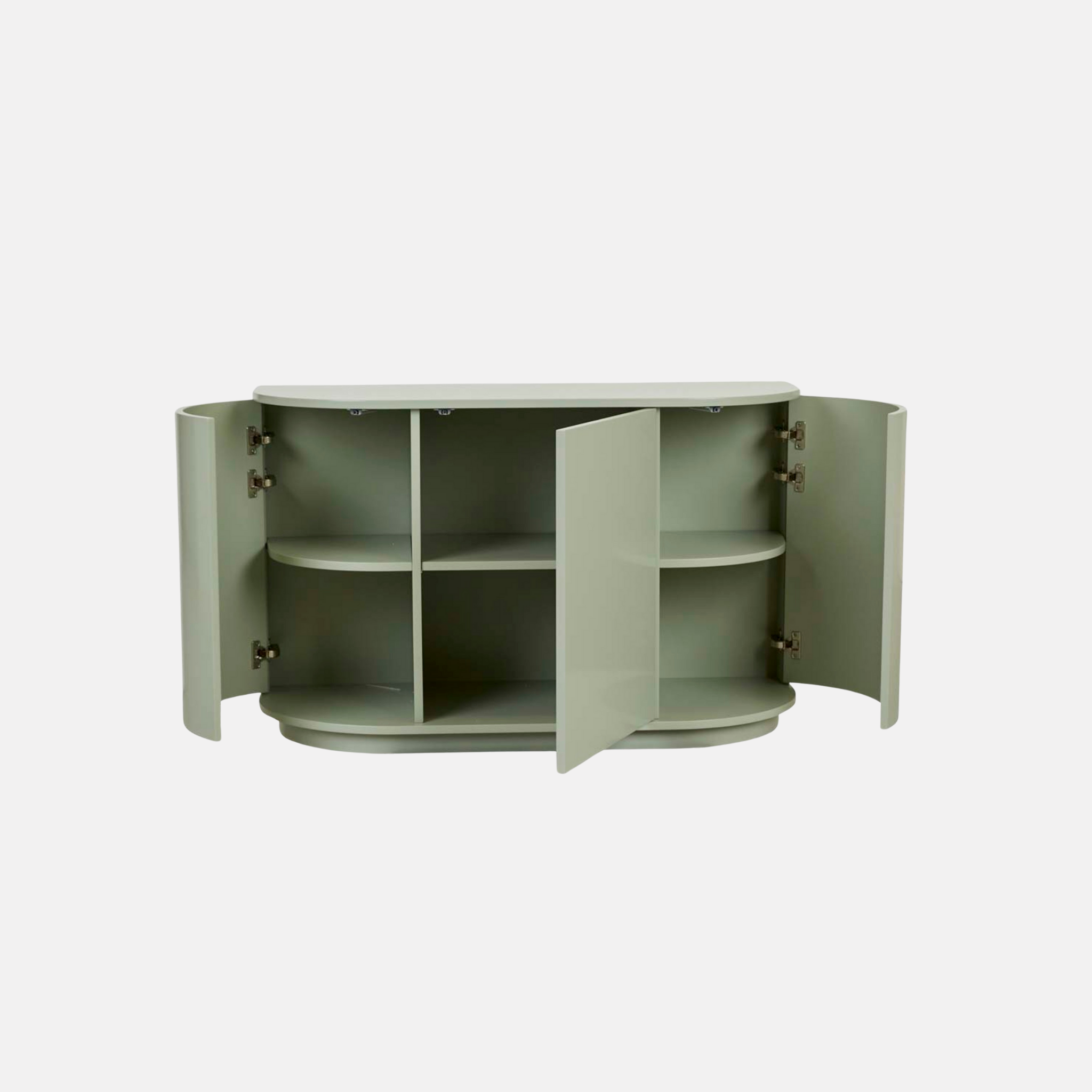 Oberon Oak Curved Buffet - Sage Green