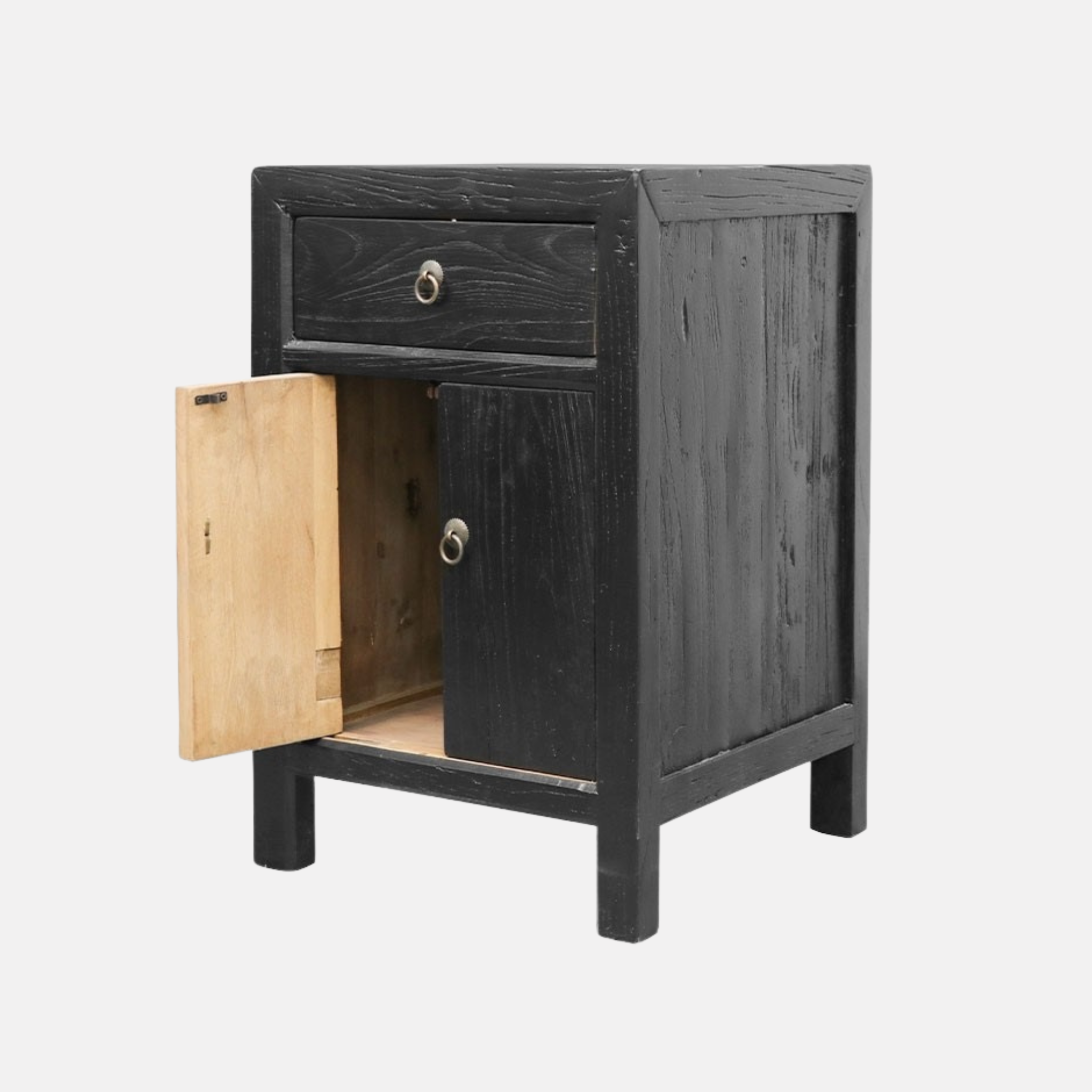 Parq Elm Bedside Table - Black