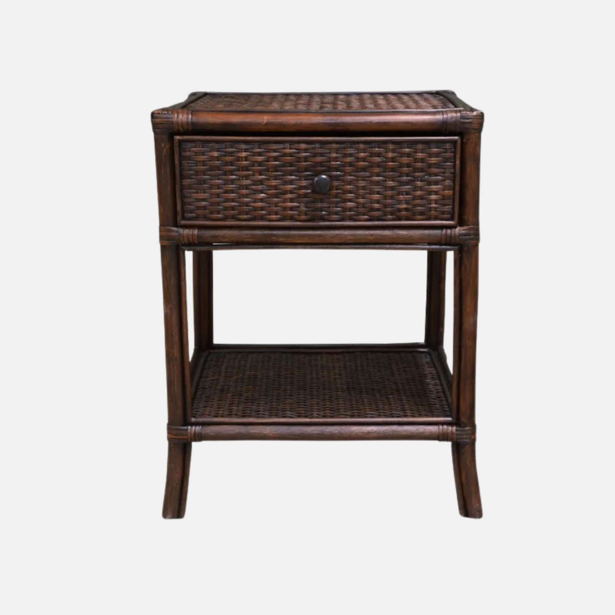 Plantation Rattan Bedside Table - Chocolate