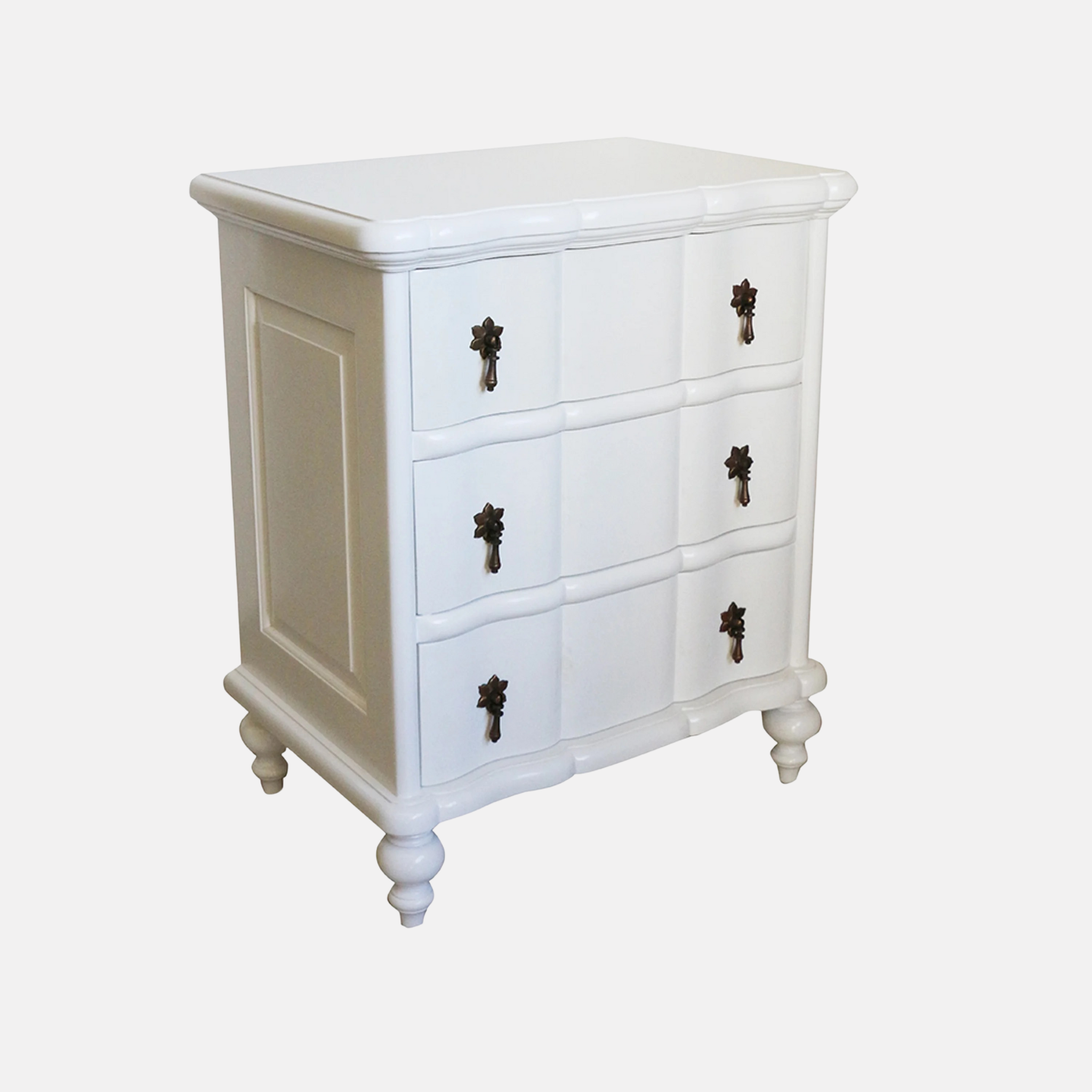 Ripple Bedside Table - White