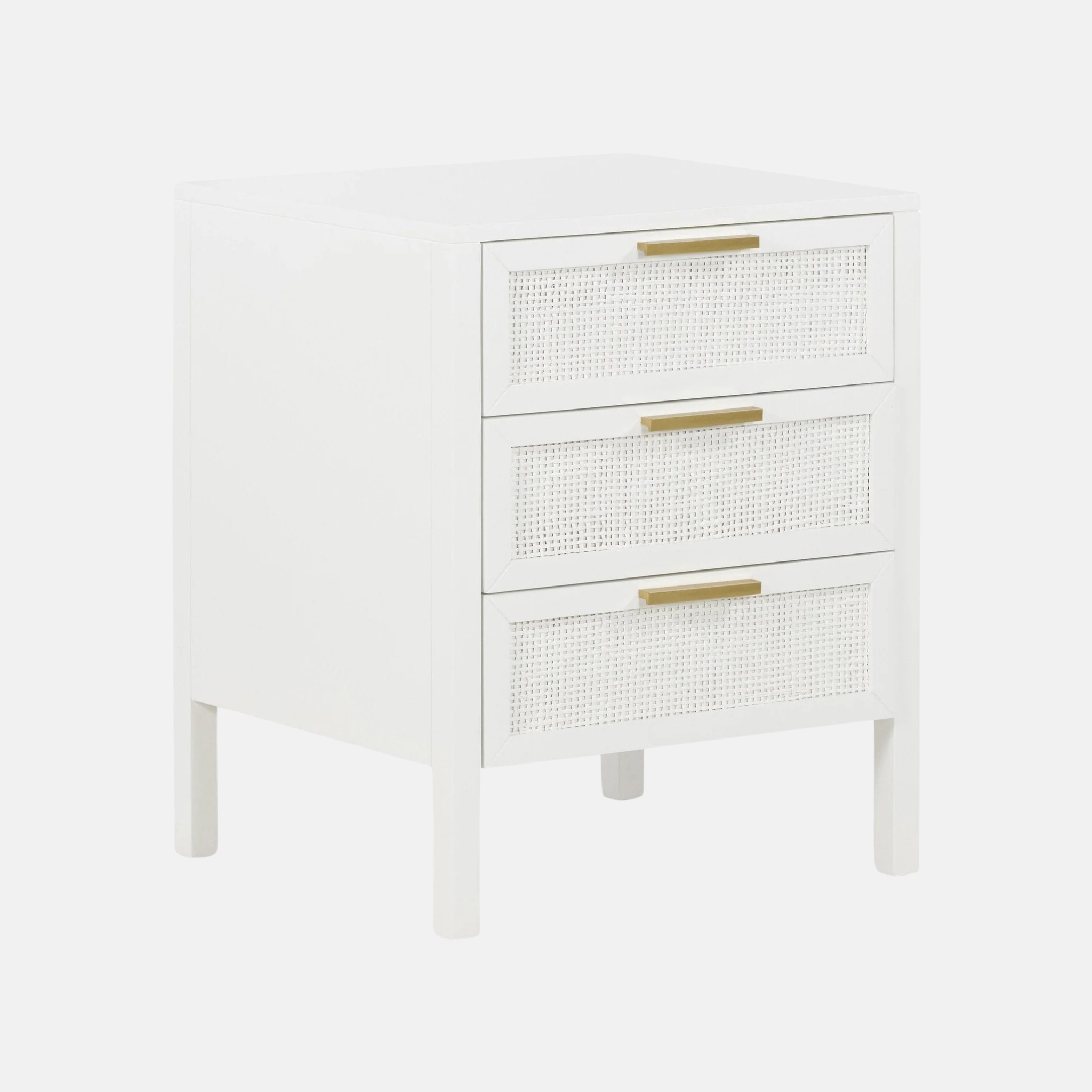 Stamford 3 Drawer Bedside - White