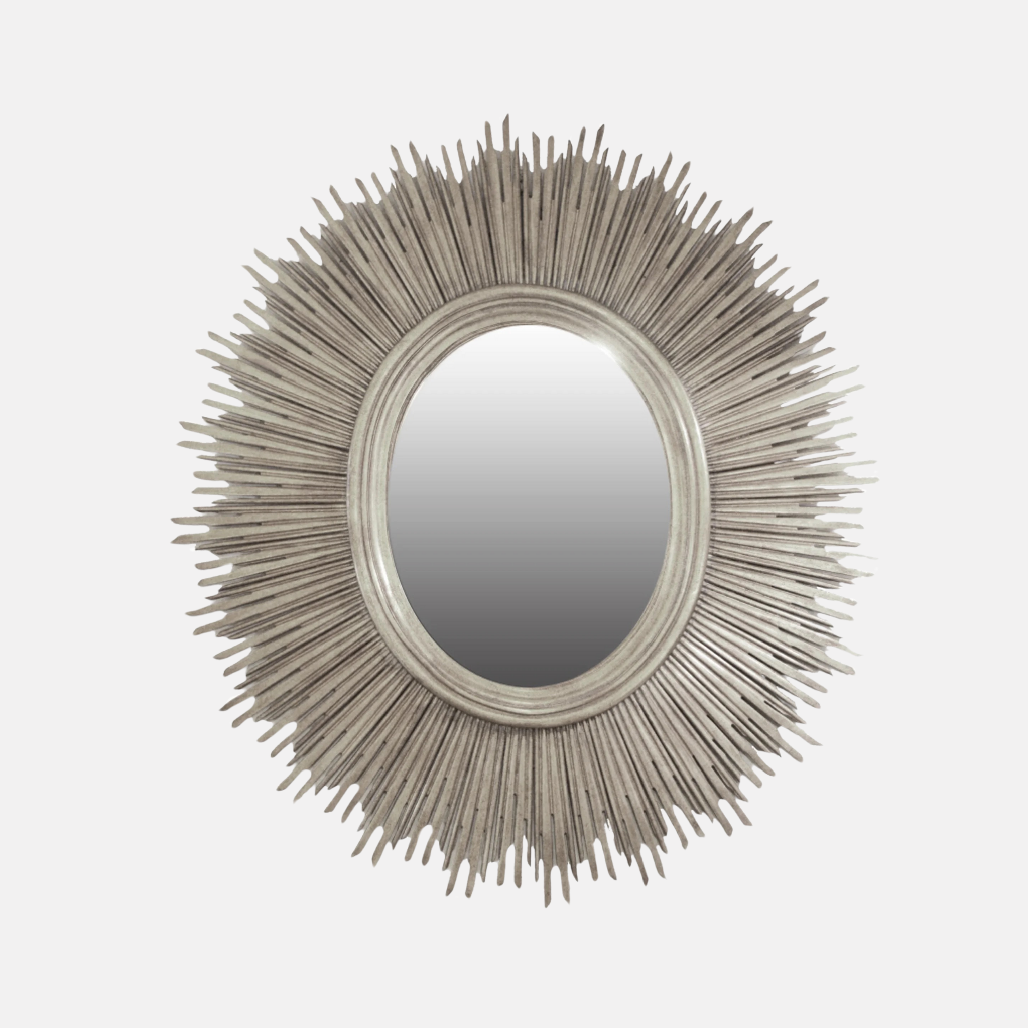 Sunburst Mirror Oval - Silver
