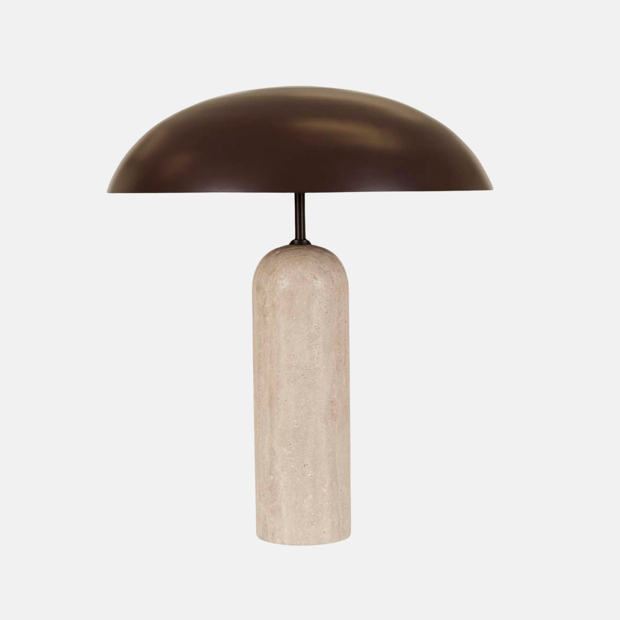 Eclipse Travertine Table Lamp - Burgundy