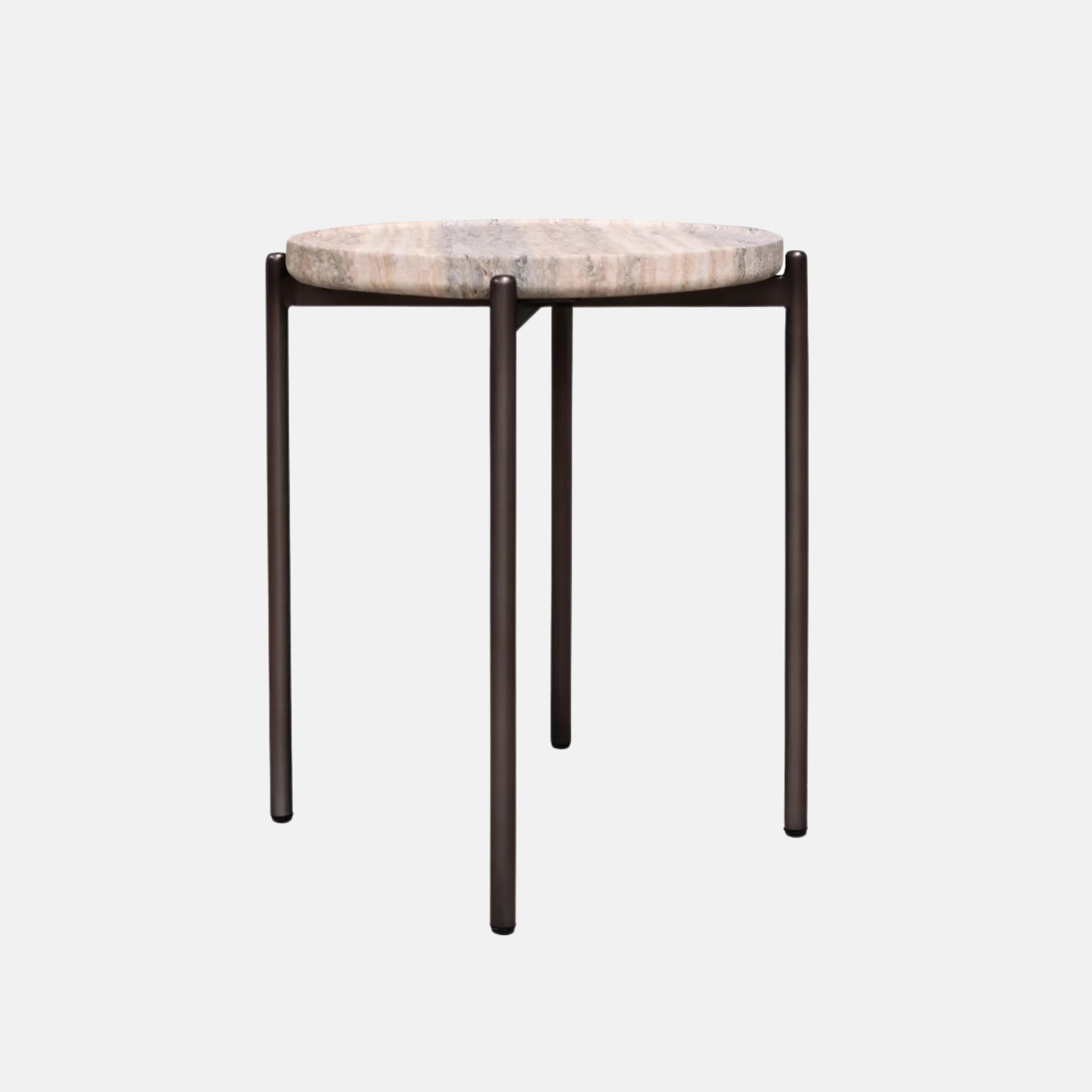 Athen Travertine Round Low Side Table