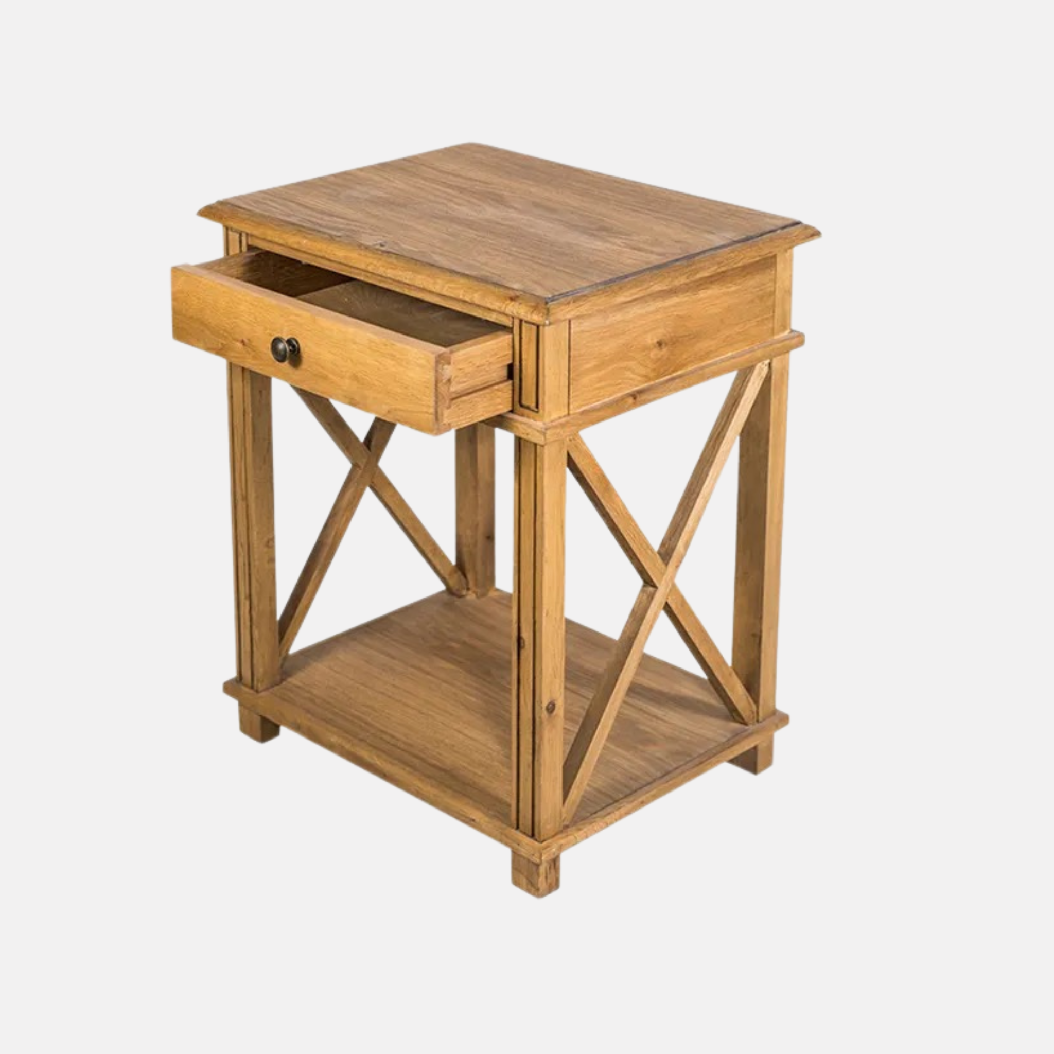 Villa Oak French Bedside - Natural