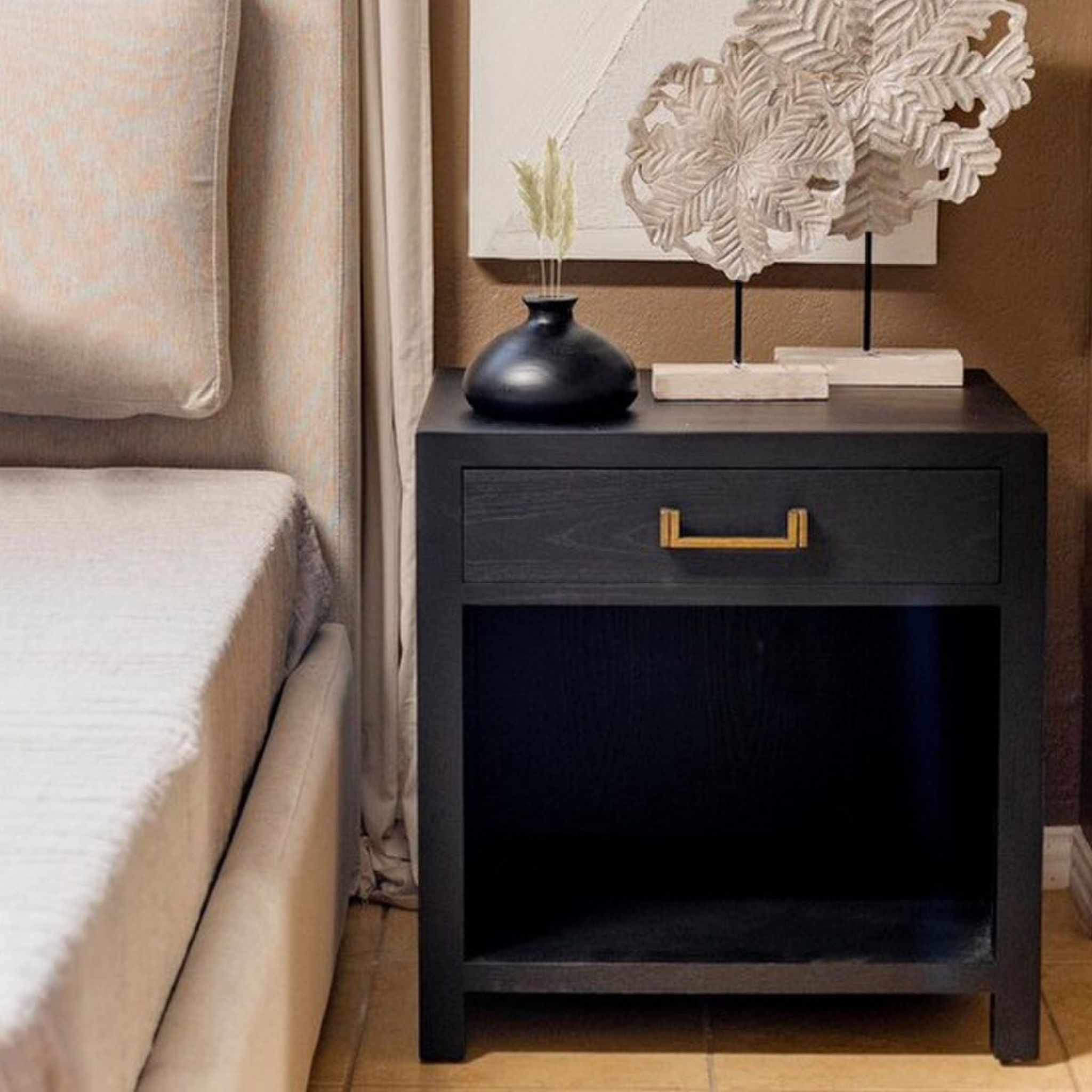 Harlequin Bedside Table - Black