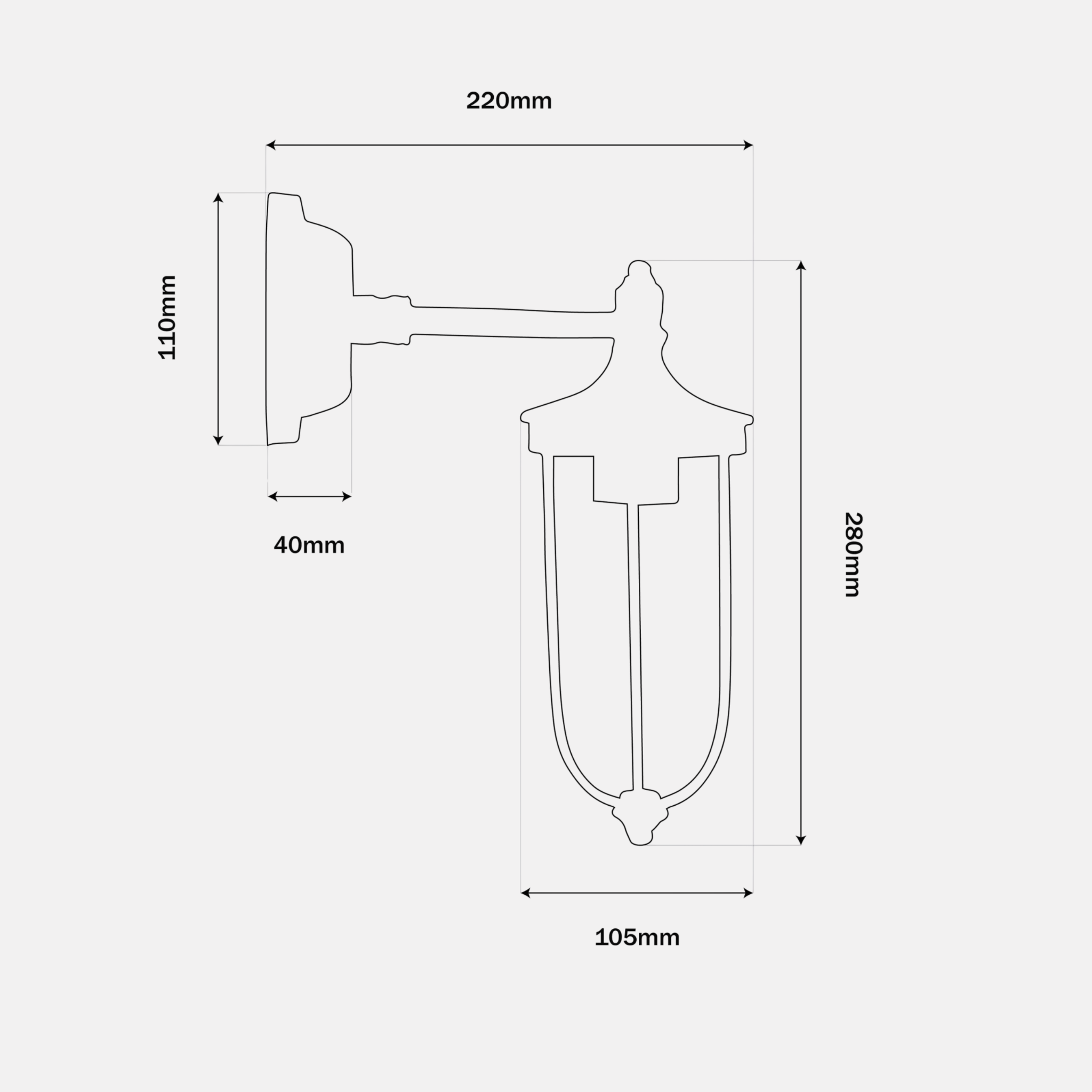 Droplet Outdoor Wall Light Antique Brass IP54 Rated