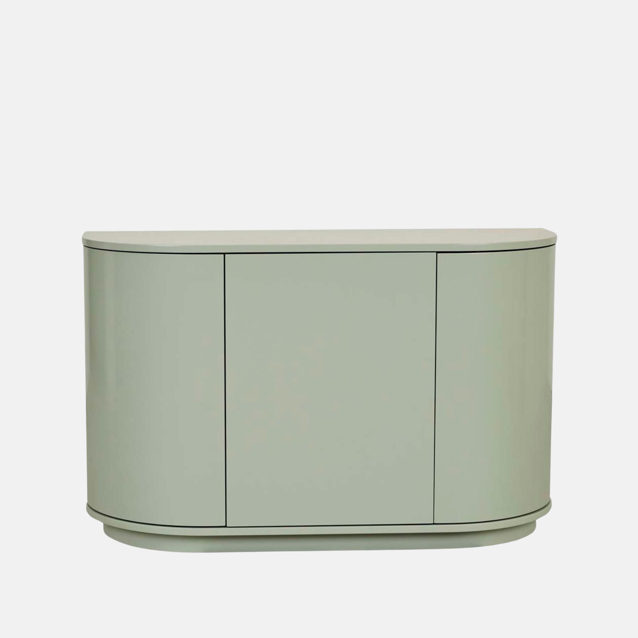 Oberon Oak Curved Buffet - Sage Green