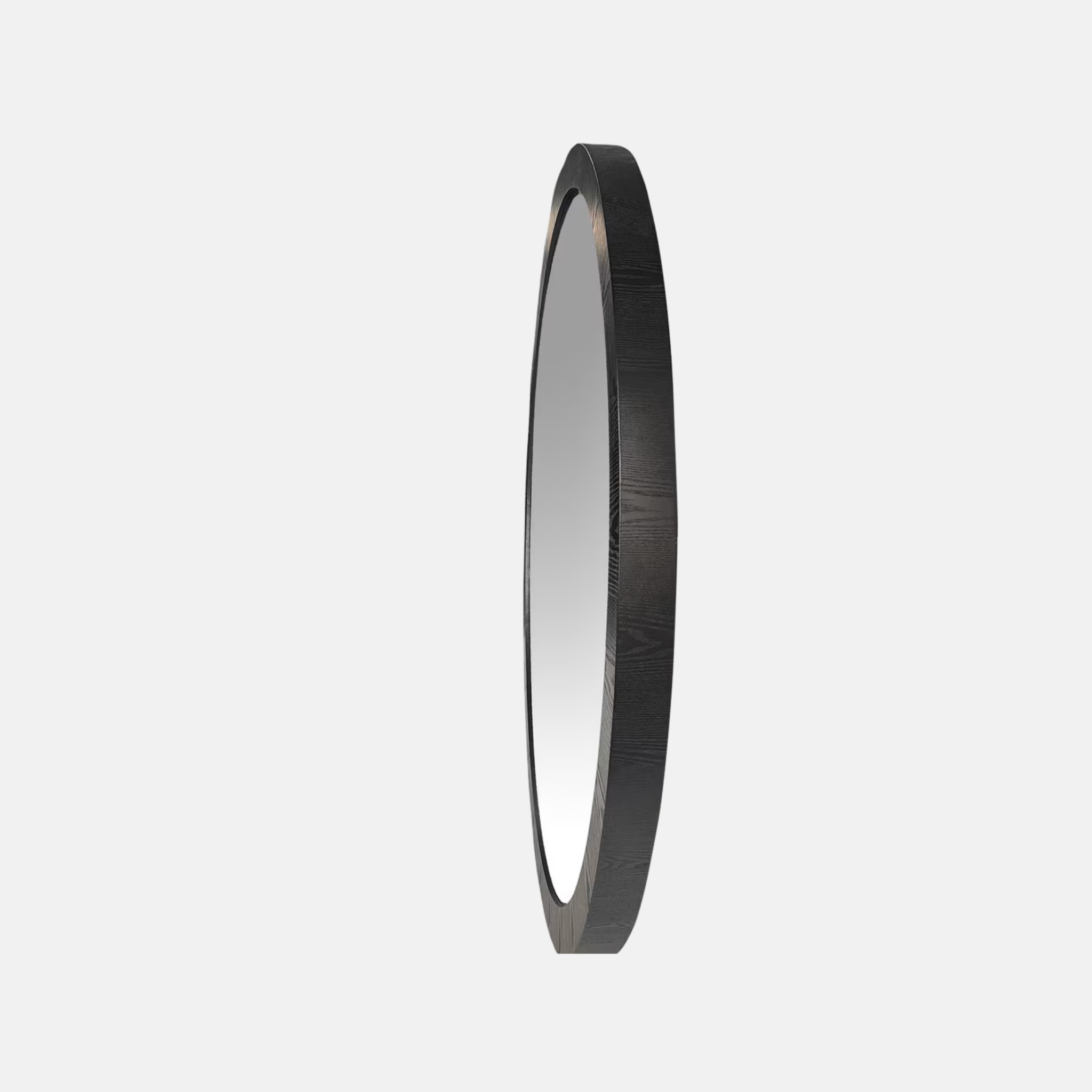 Round Mirror Oak - Black