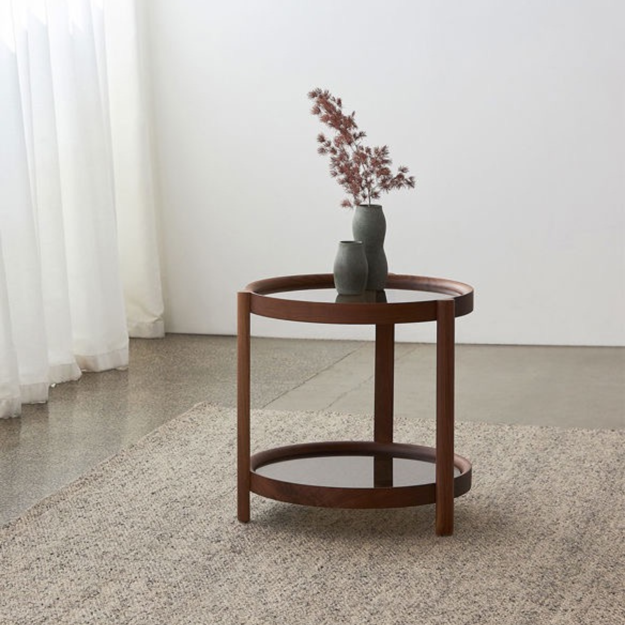 Column Side Table - Walnut