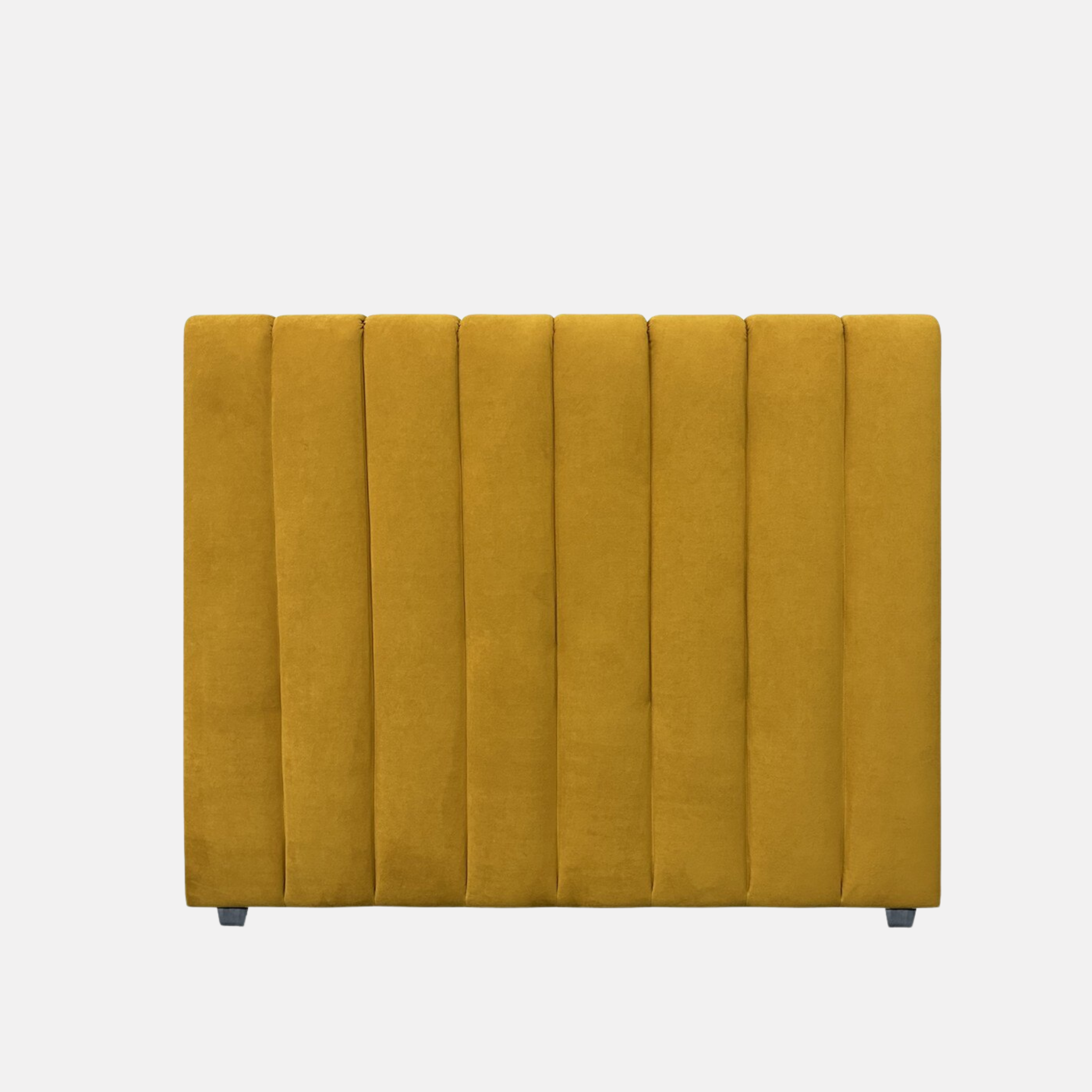 Panelled Bedhead Queen - Mustard