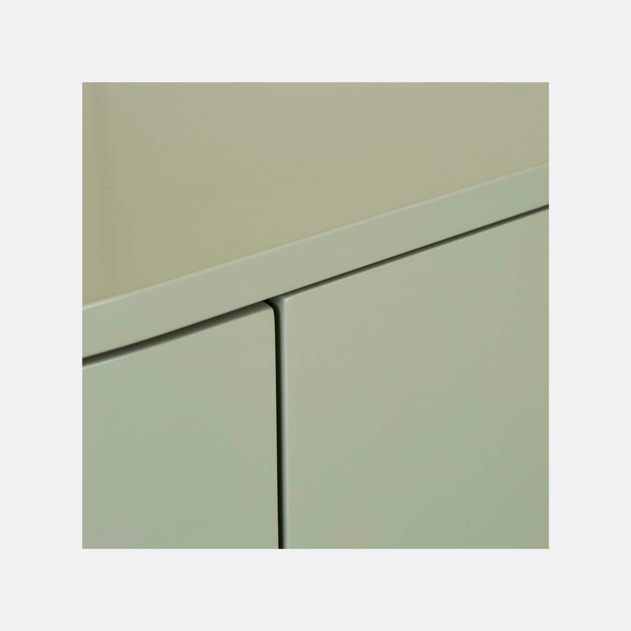 Oberon Oak Curved Buffet - Sage Green