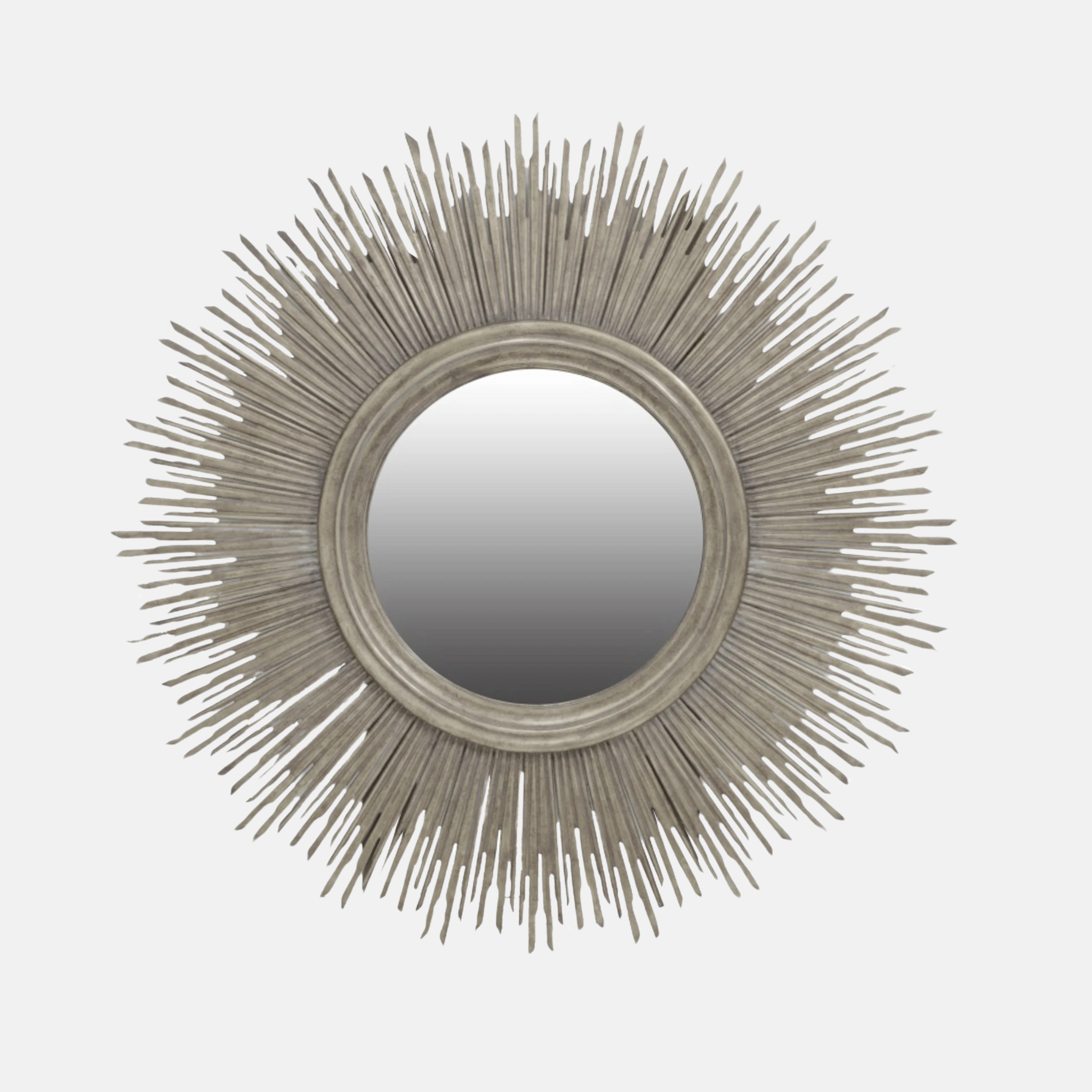 Sunburst Round Mirror - Silver