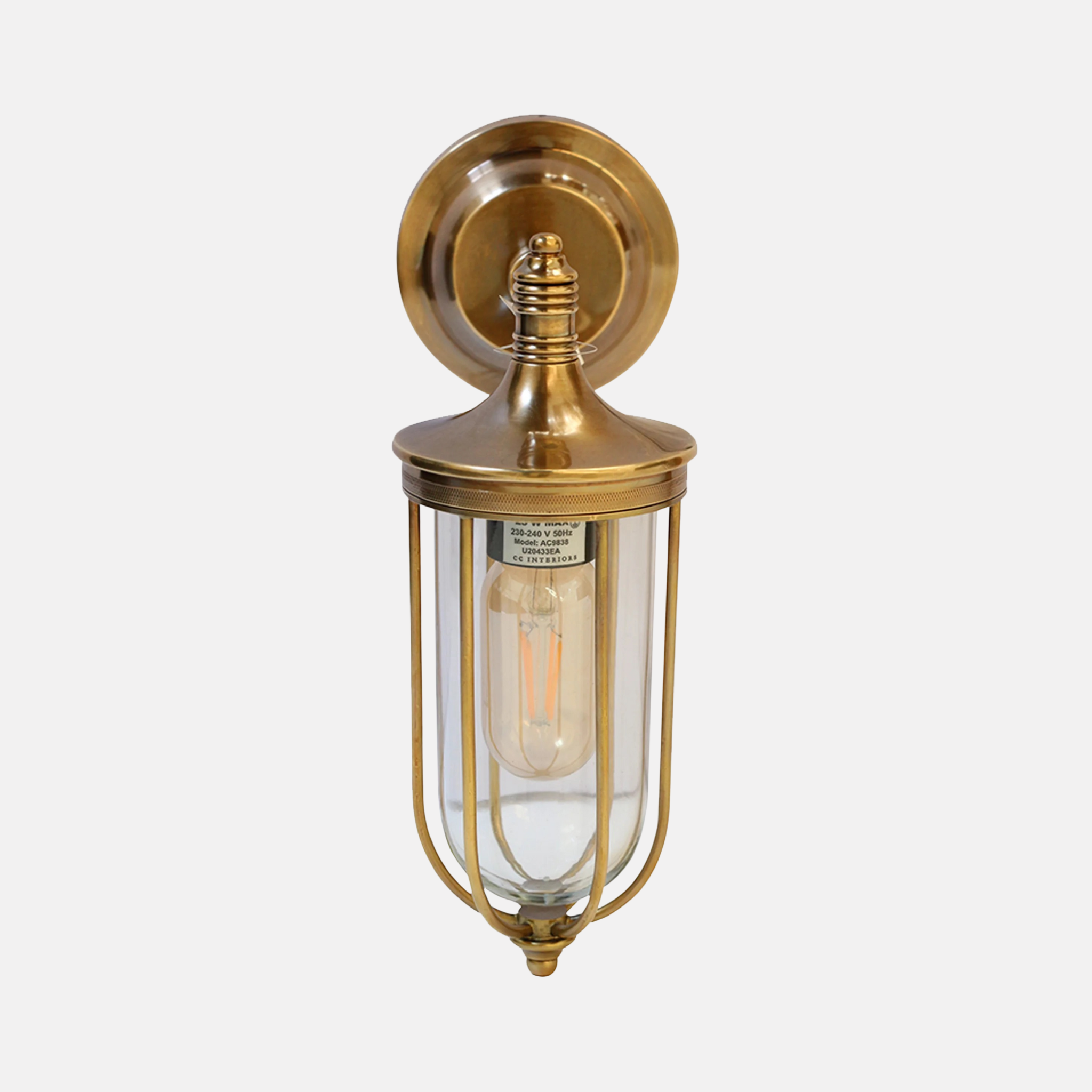 Droplet Outdoor Wall Light Antique Brass IP54 Rated