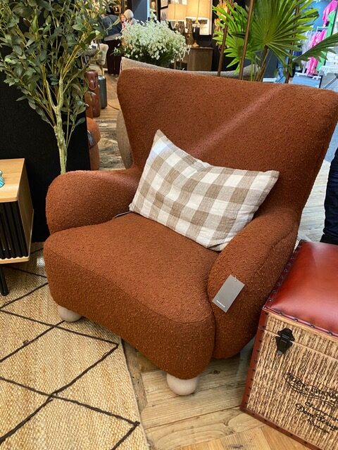 Oliver High Back Armchair - Rust