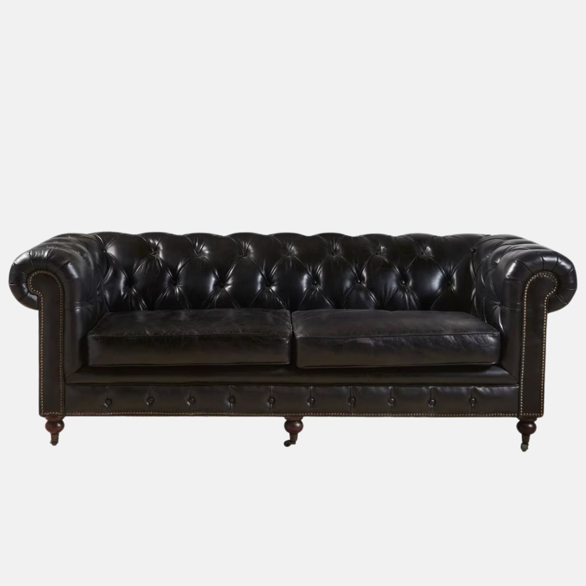 Grange Chesterfield Leather Sofa - Black