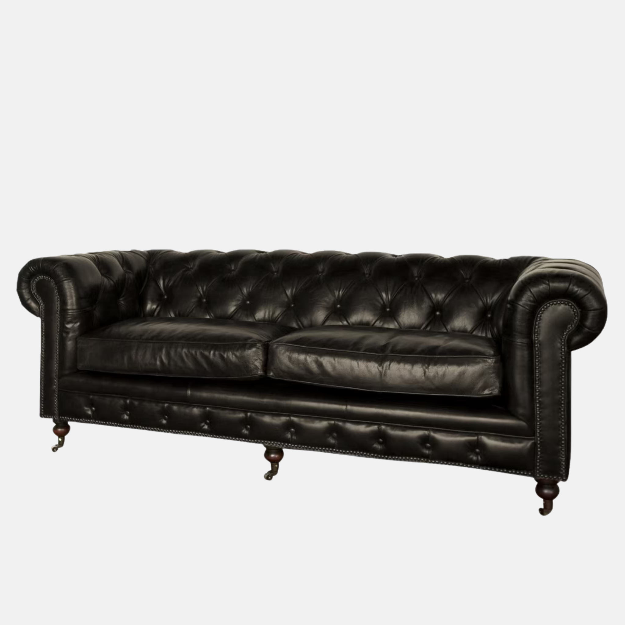 Grange Chesterfield Leather Sofa - Black