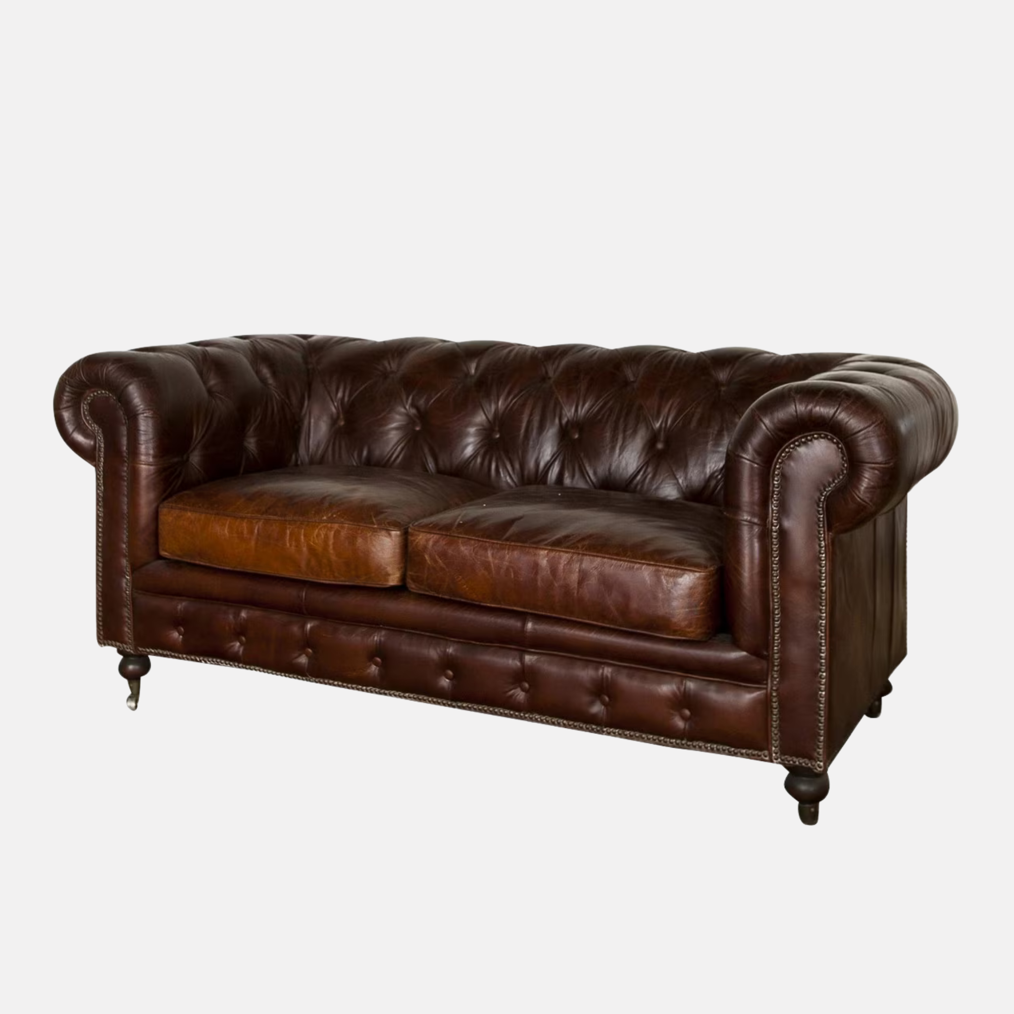 Grange Chesterfield Leather Sofa - Vintage Cigar