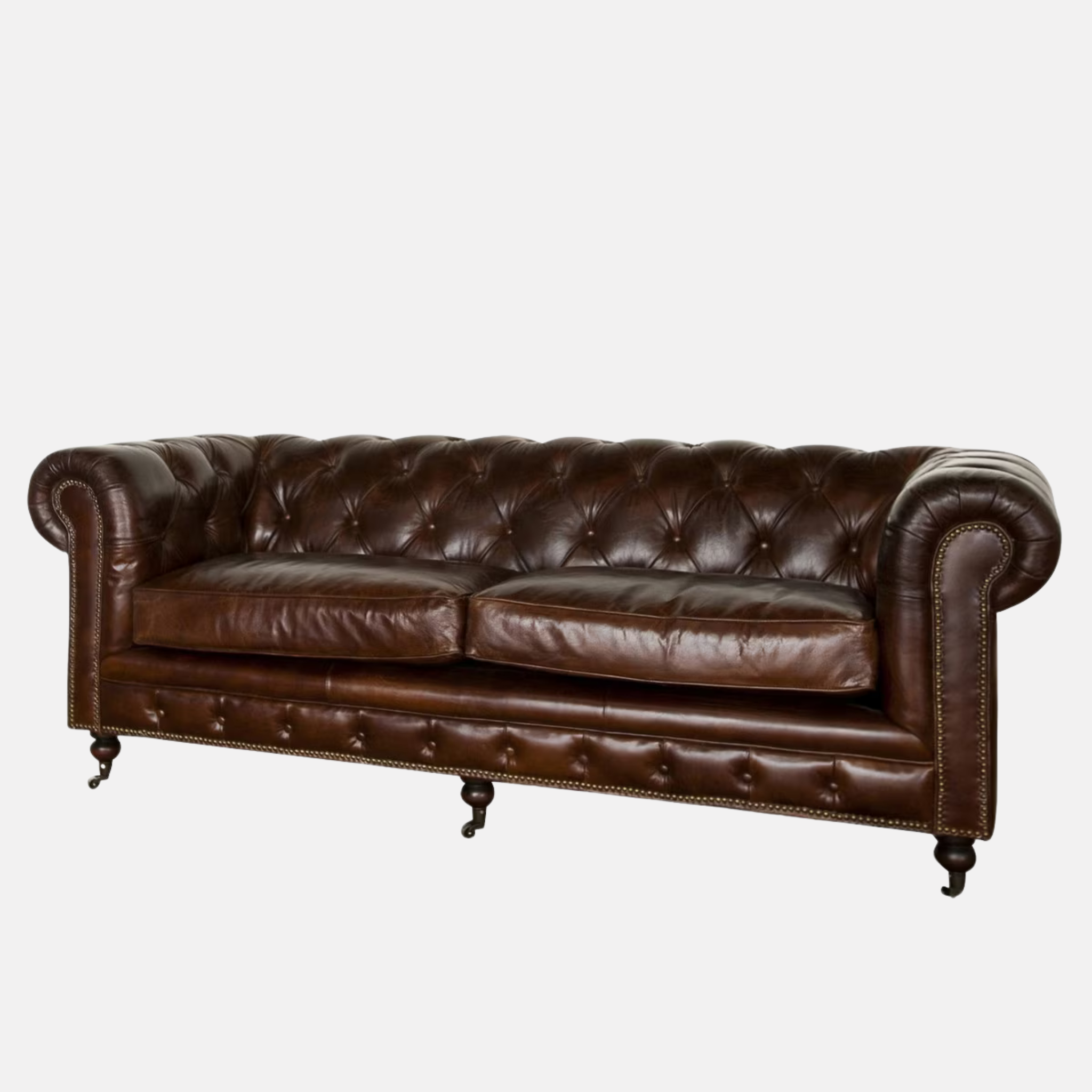 Grange Chesterfield Leather Sofa - Vintage Cigar
