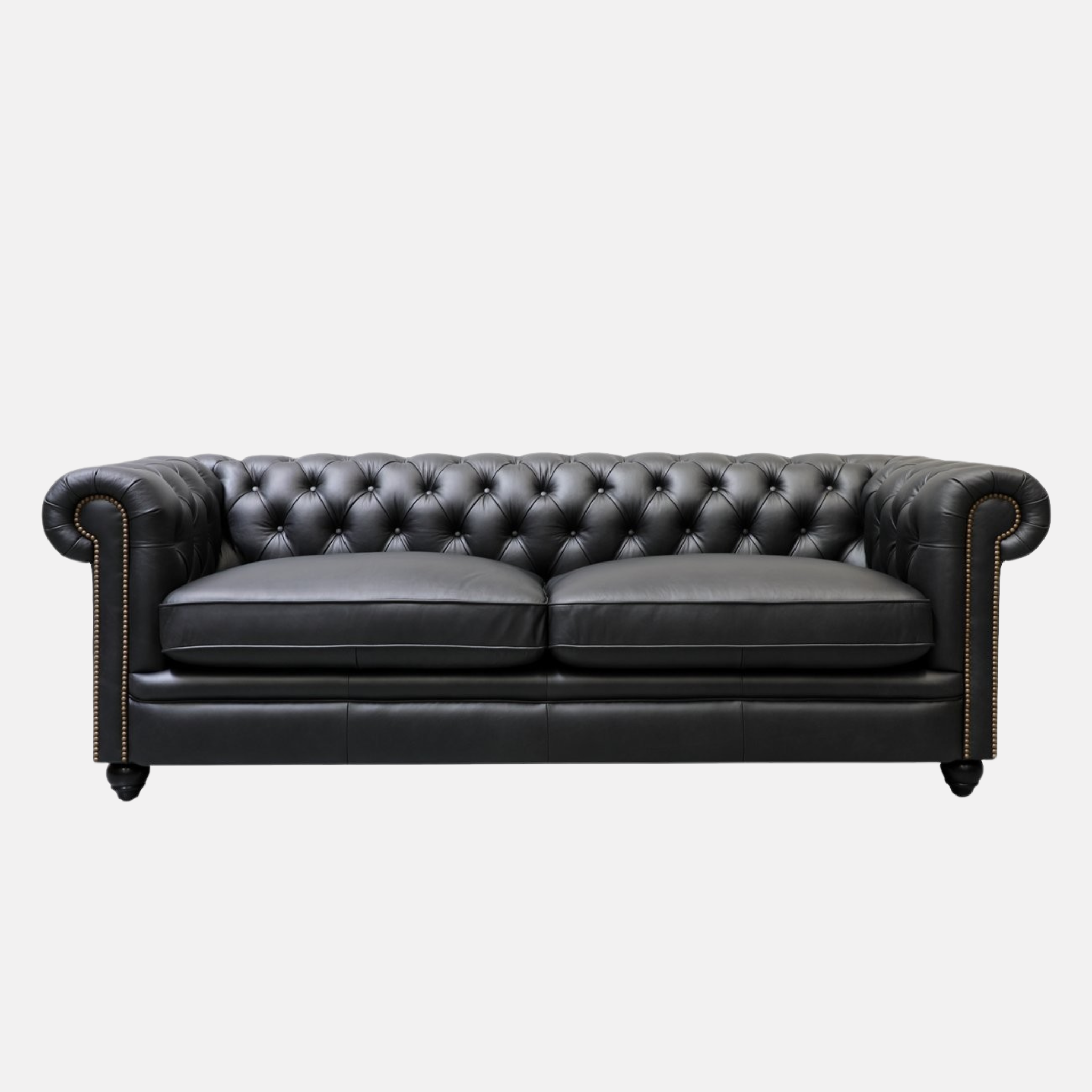 Stanhope 3 Seater Italian Leather Sofa - Black