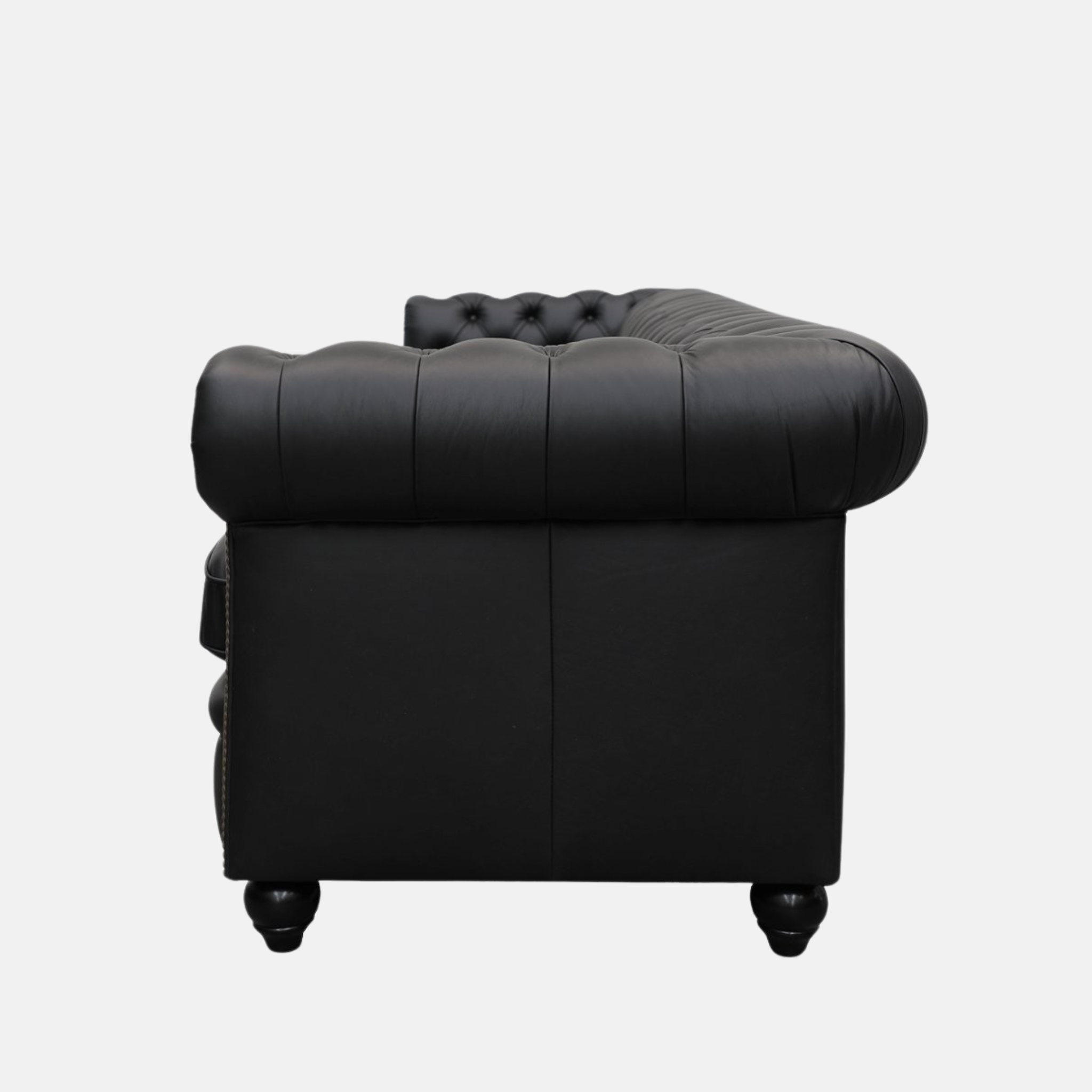 Stanhope 3 Seater Italian Leather Sofa - Black