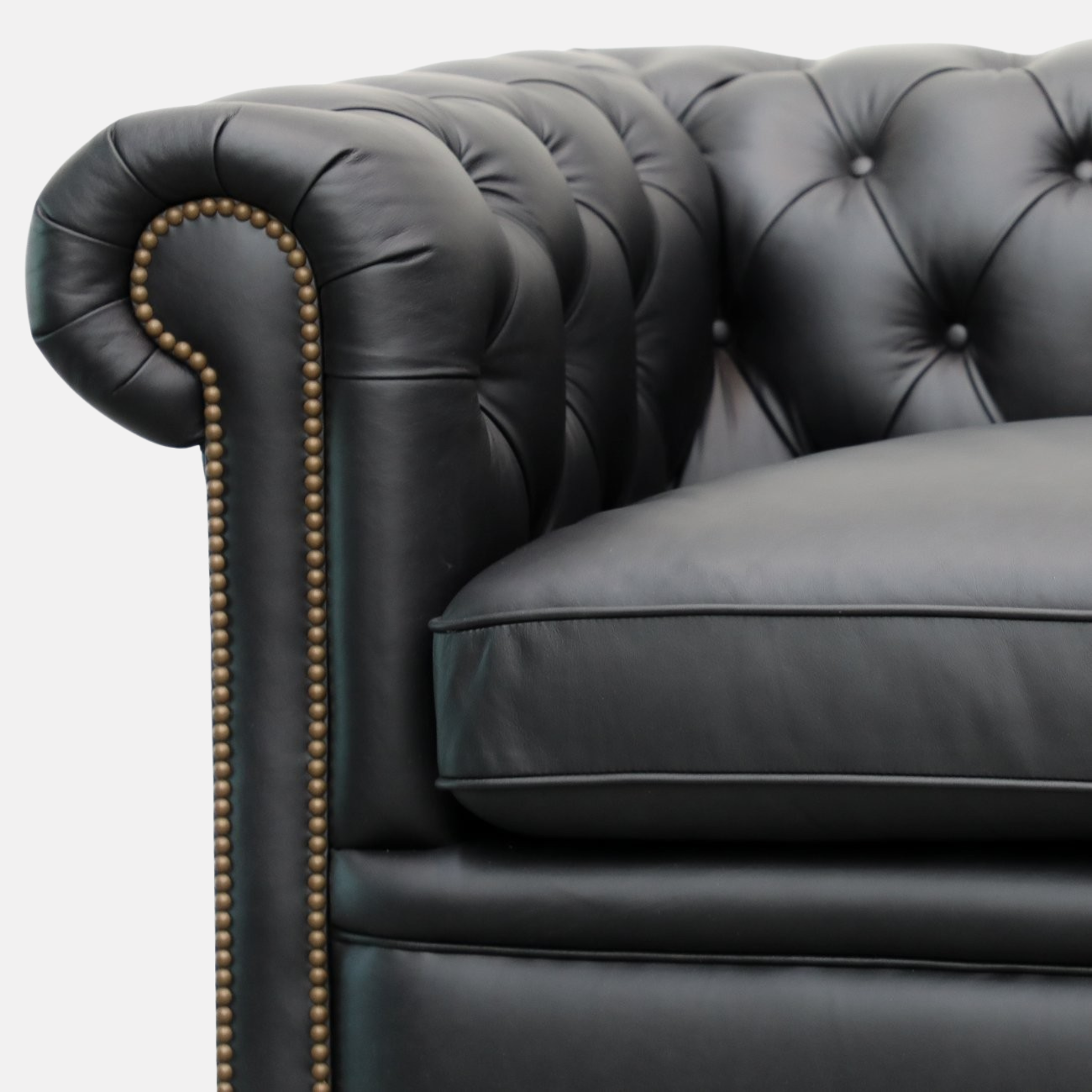 Stanhope 3 Seater Italian Leather Sofa - Black