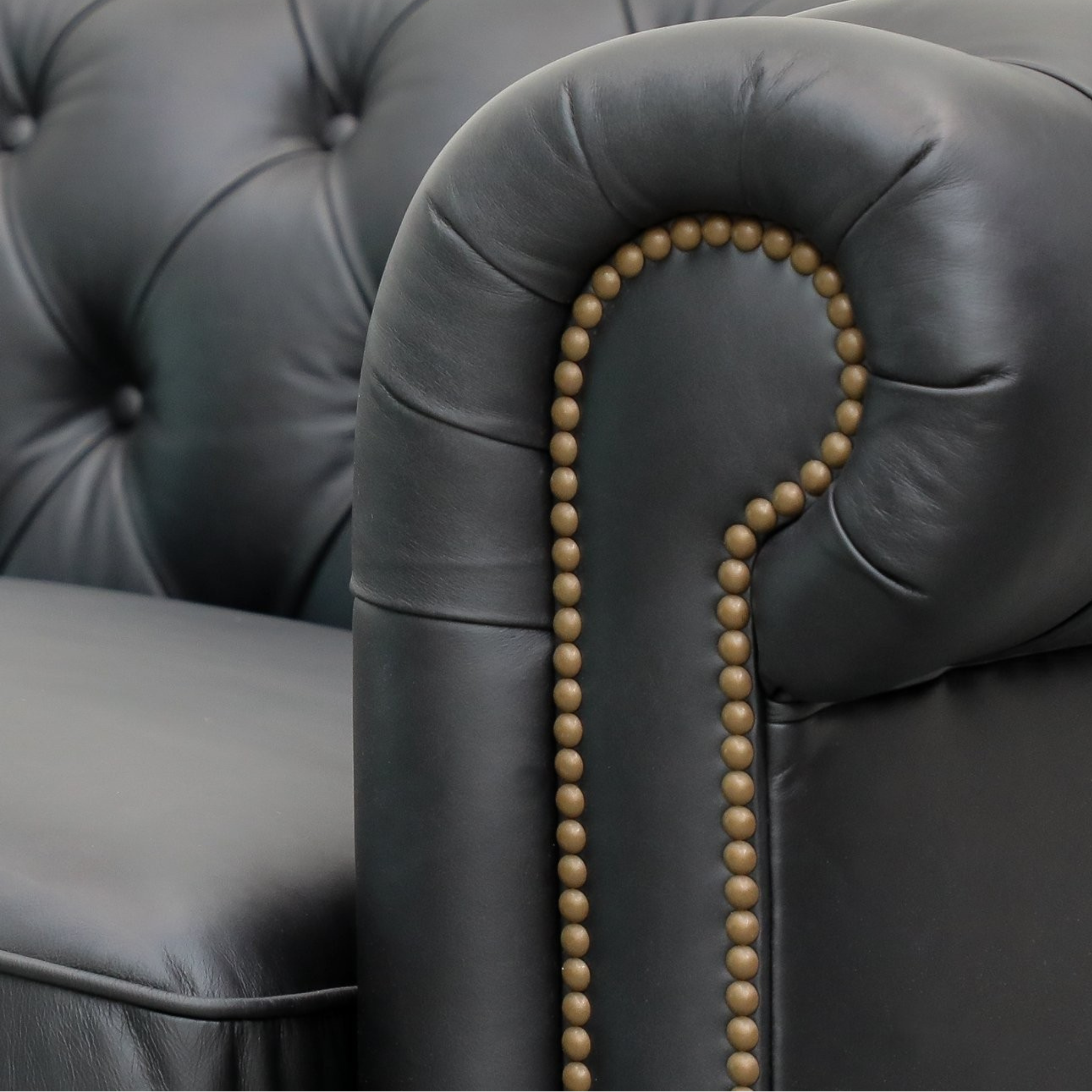 Stanhope 3 Seater Italian Leather Sofa - Black