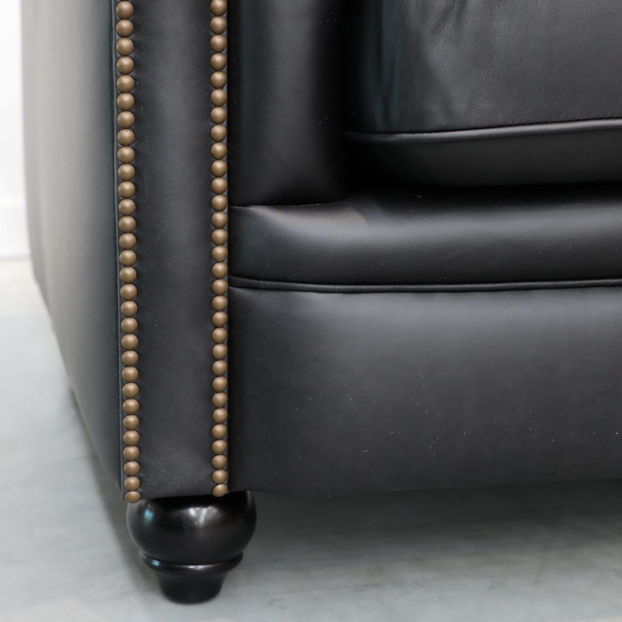 Stanhope 3 Seater Italian Leather Sofa - Black