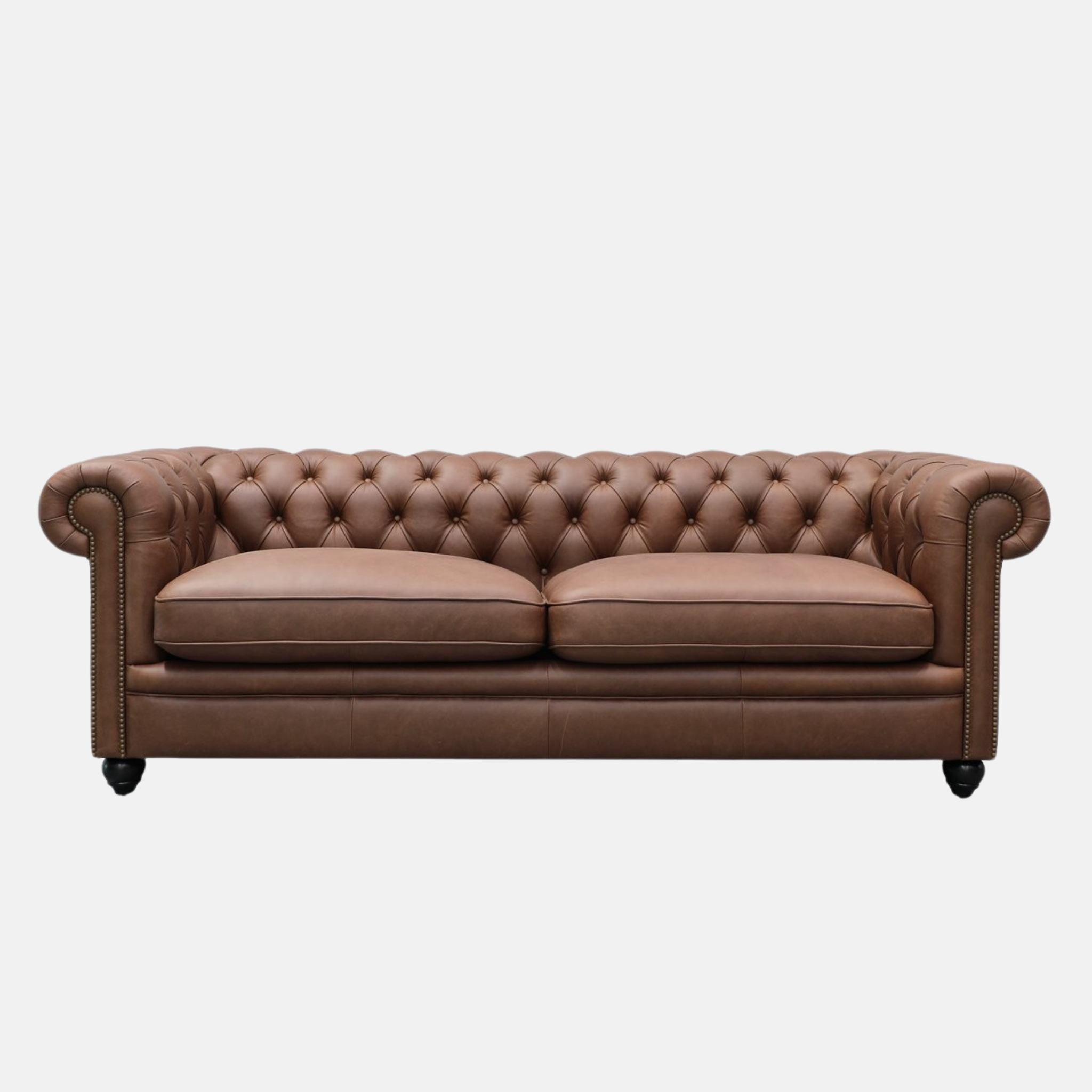 Stanhope 3 Seater Italian Leather Sofa - Nutmeg