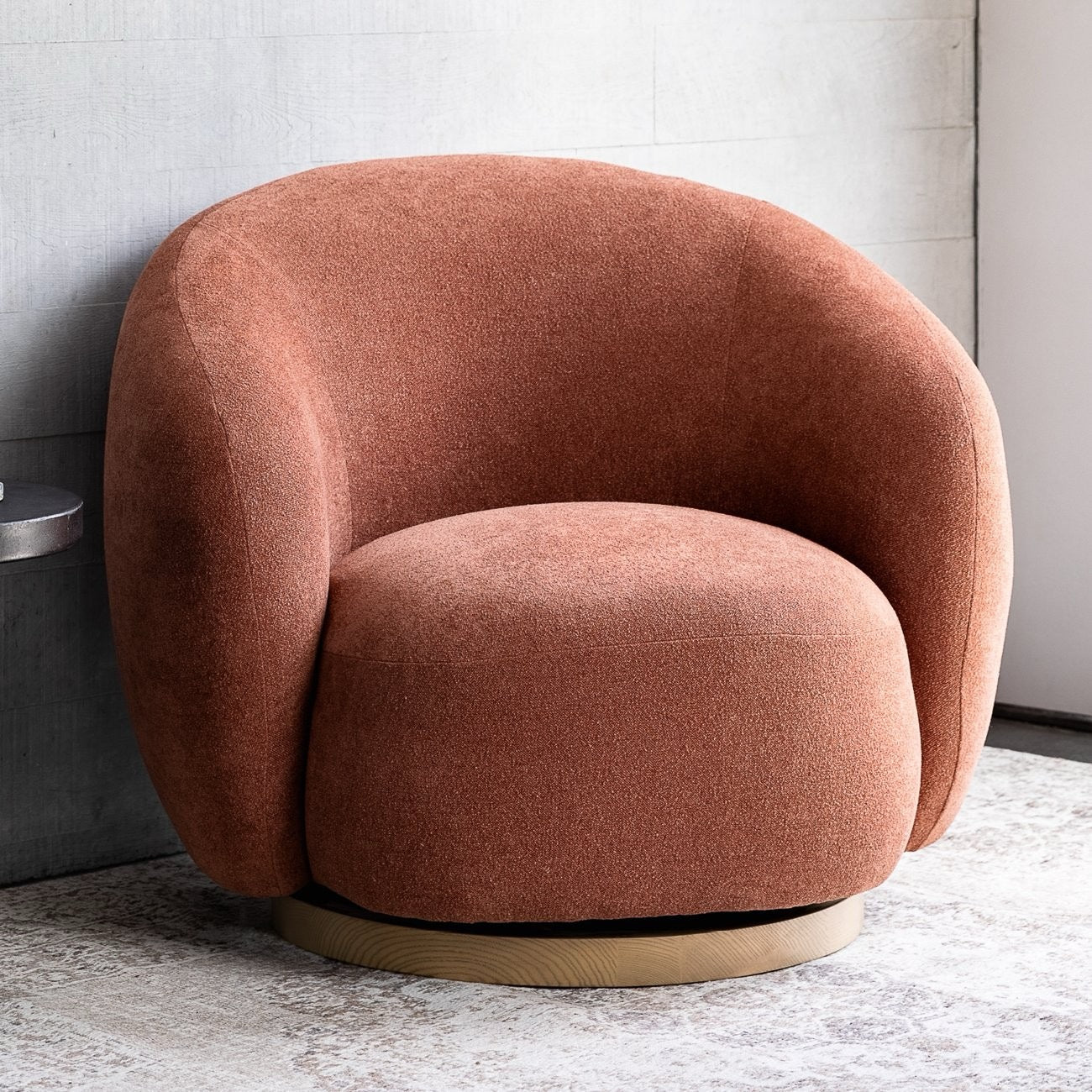 Aaron Swivel Armchair - Rust