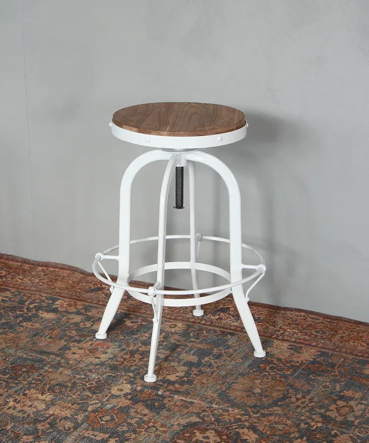 Workshop Counter Barstool - White