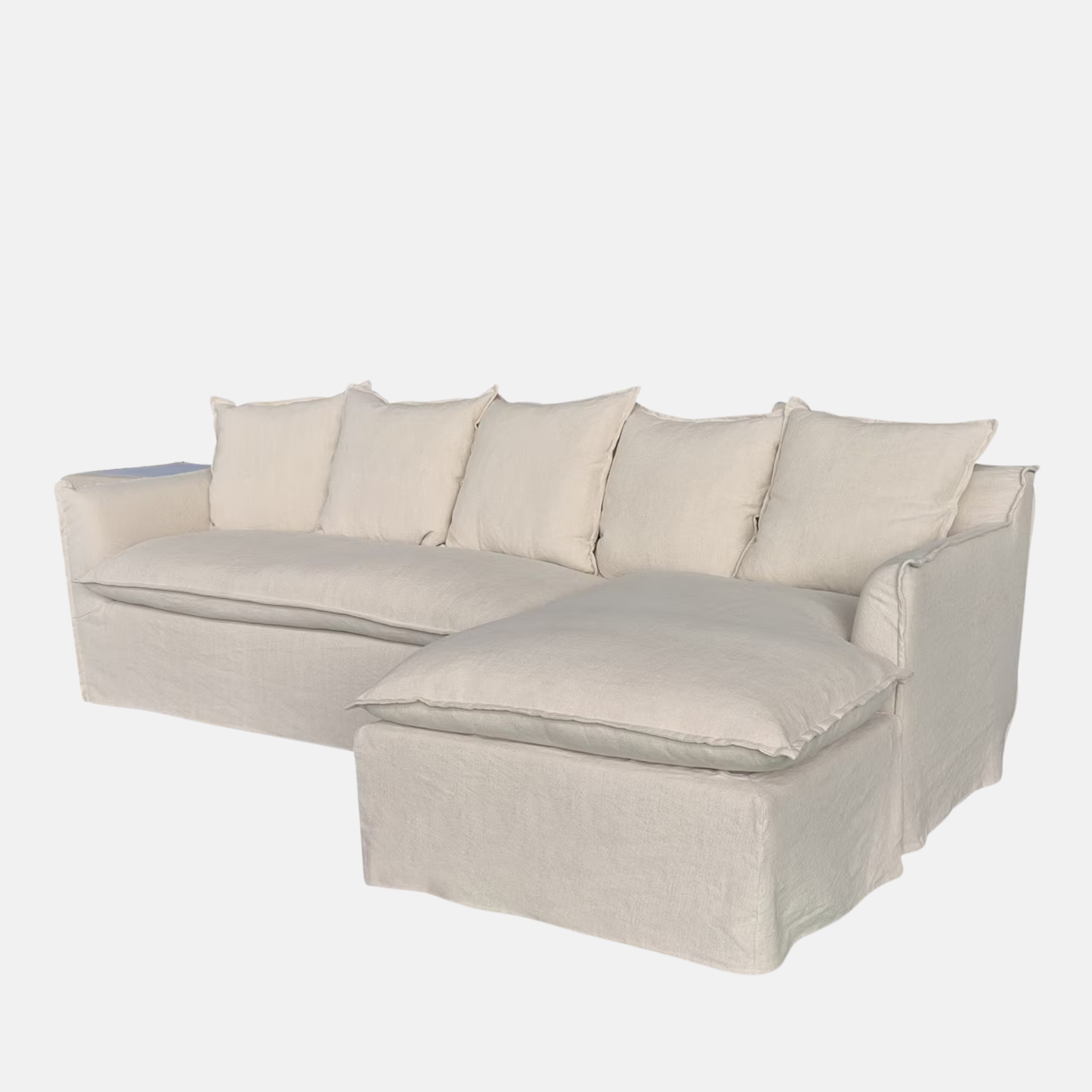 Miro Chaise Sofa - Salt & Pepper