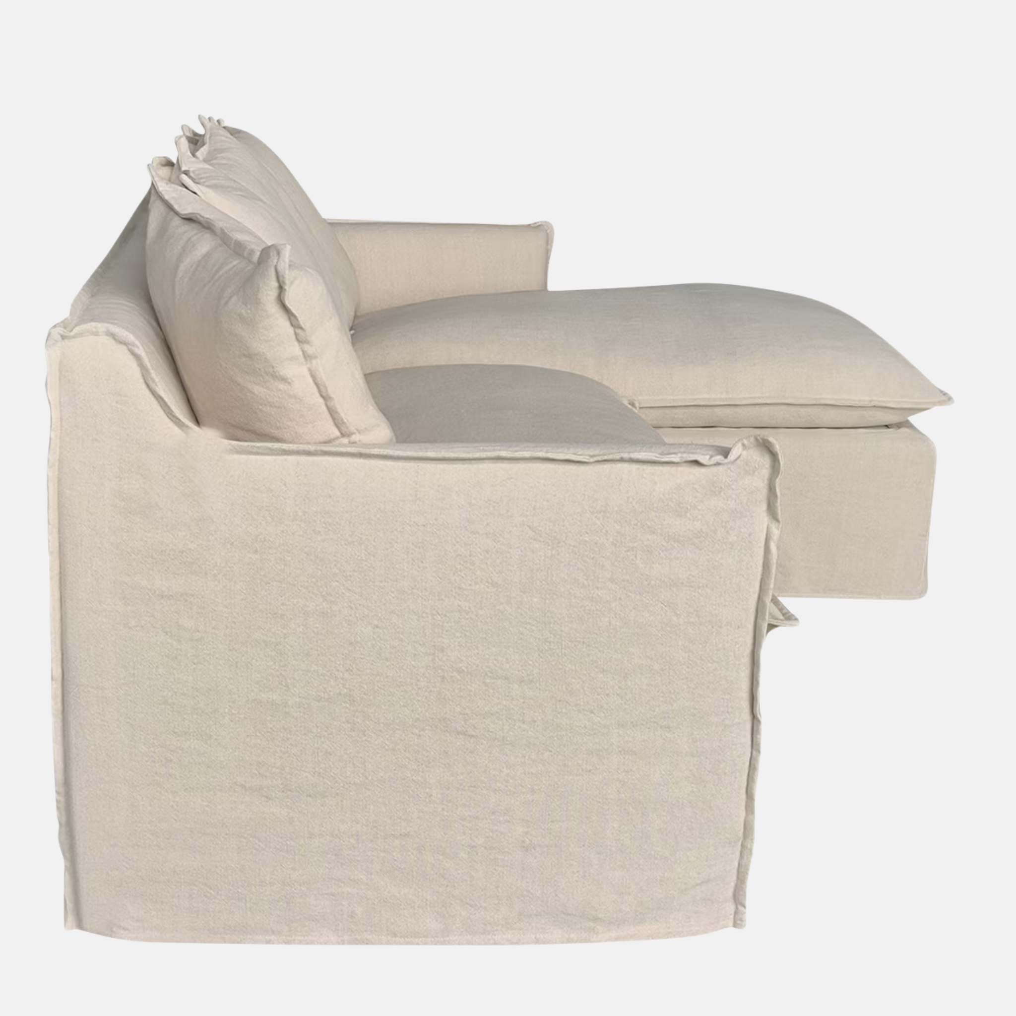 Miro Chaise Sofa - Salt & Pepper