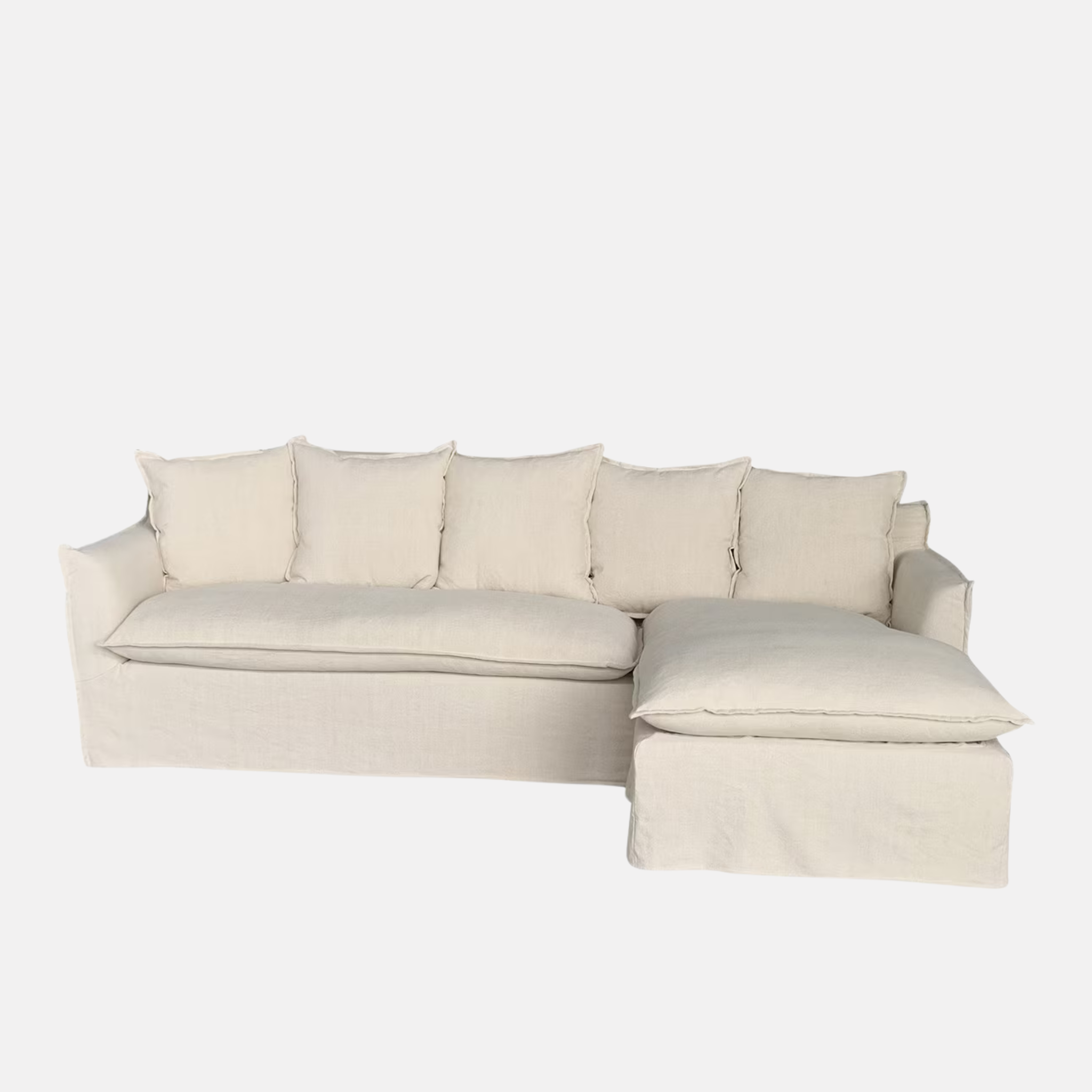 Miro Chaise Sofa - Salt & Pepper