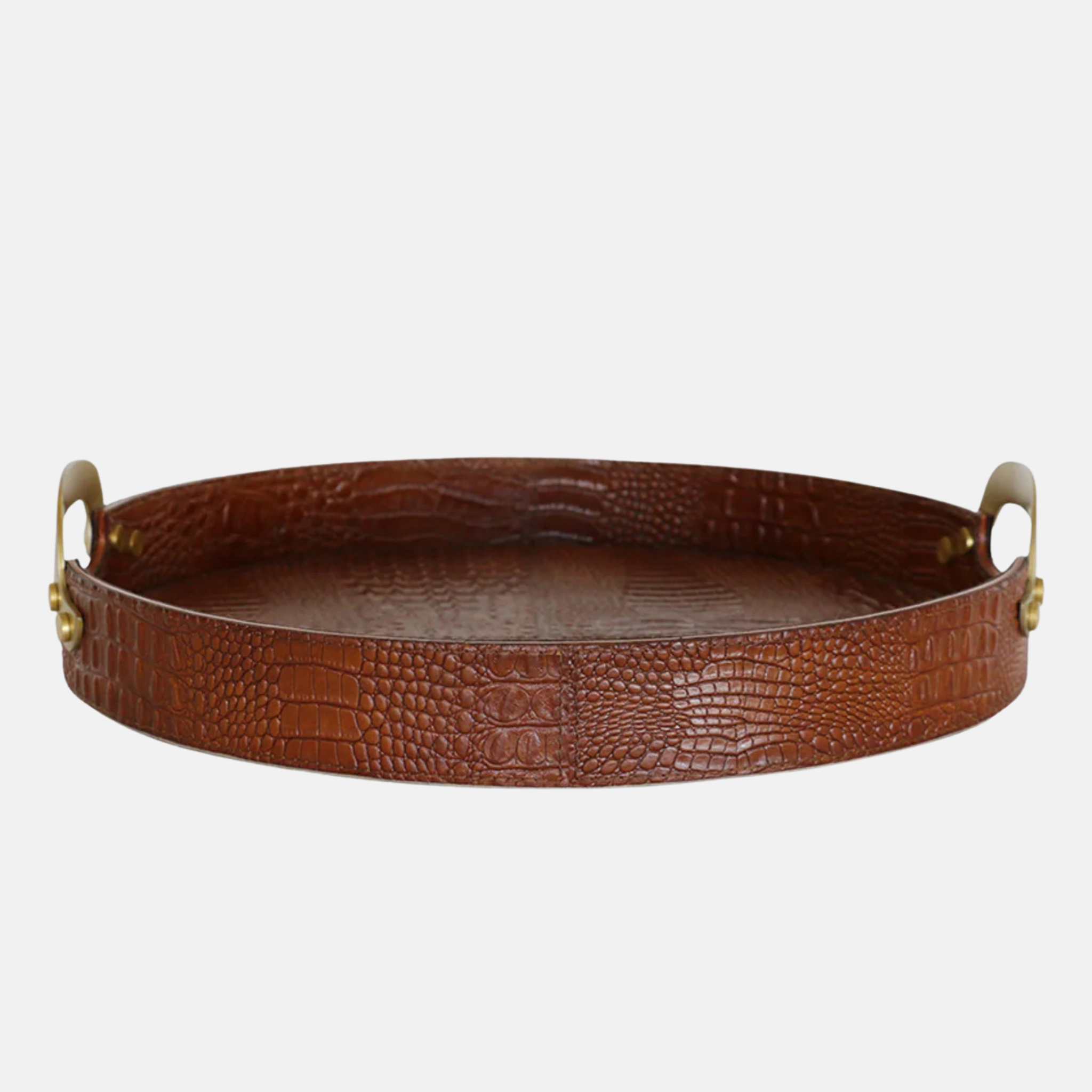 Croco Leather Round Tray